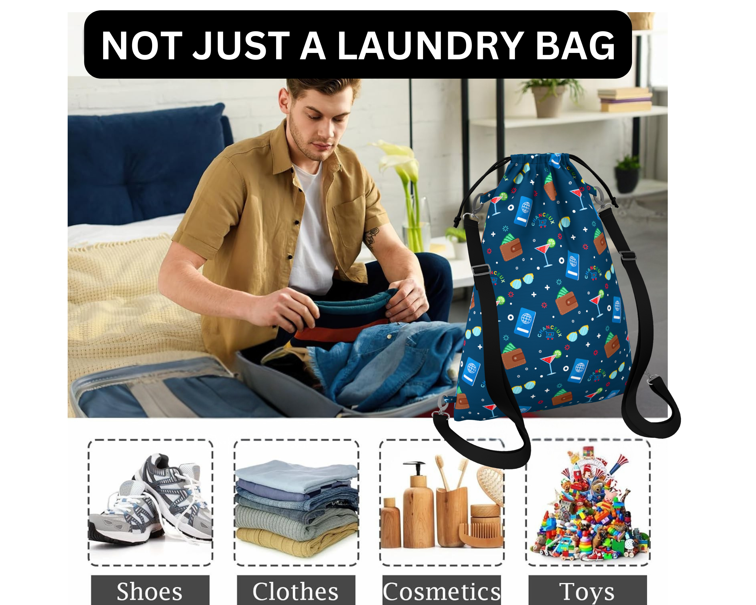 Waterproof Travel Laundry Bags#Color_BlueParty