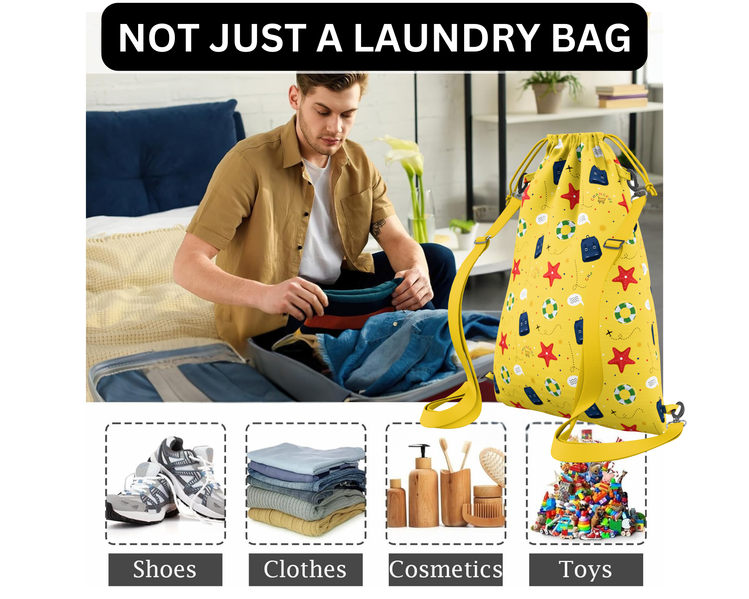 Waterproof Travel Laundry Bags#Color_YellowBeach