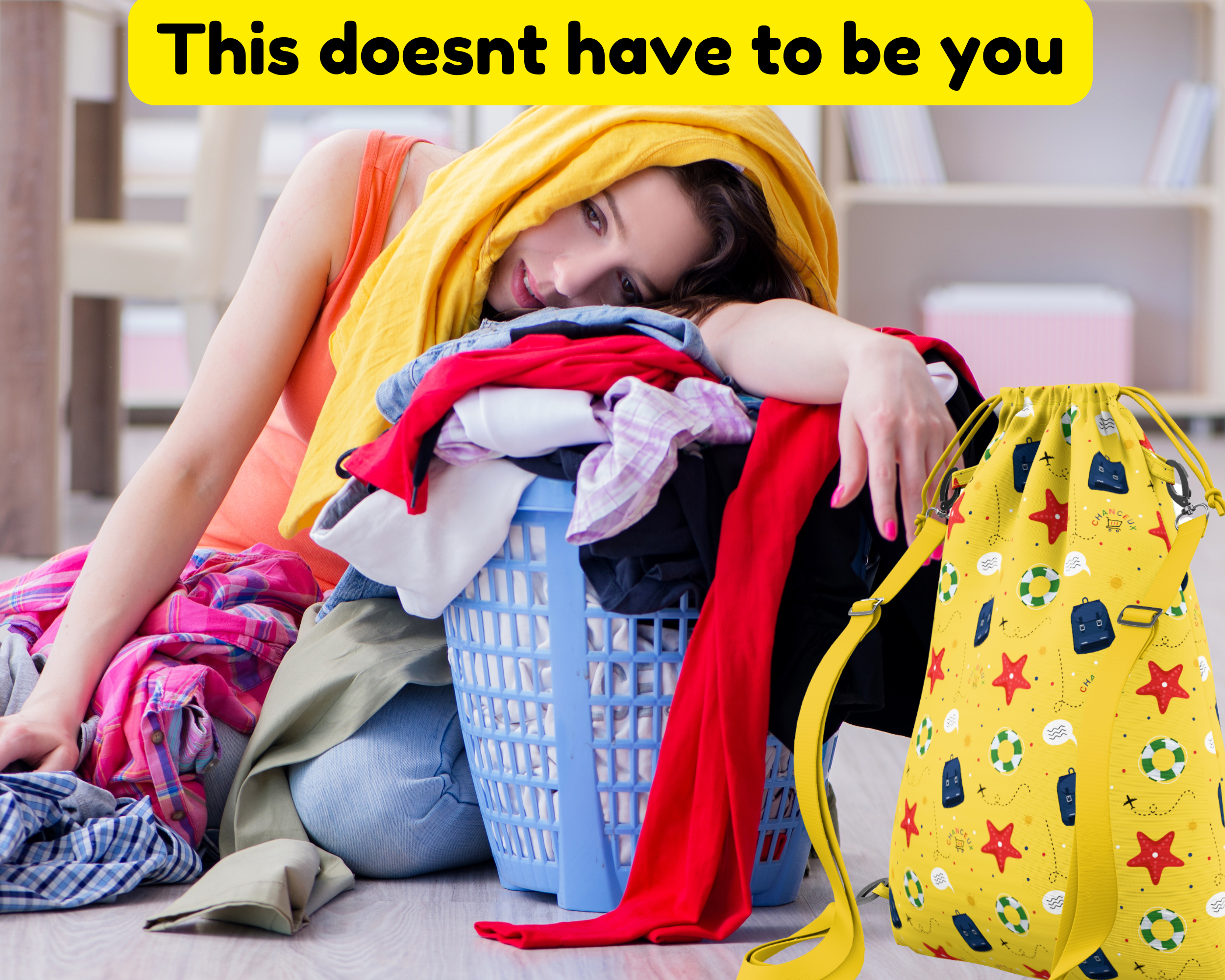 Waterproof Travel Laundry Bags#Color_YellowBeach
