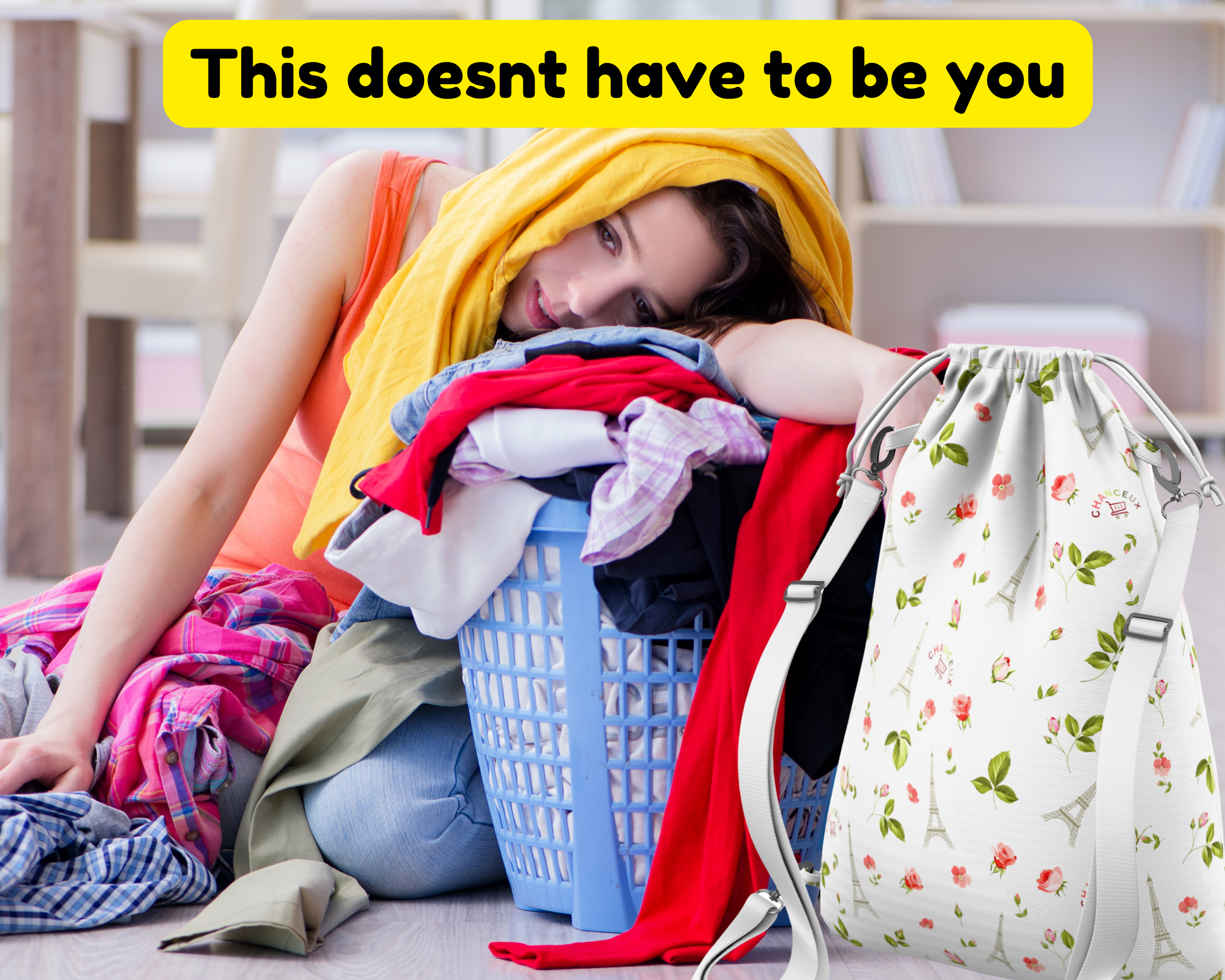 Waterproof Travel Laundry Bags#Color_WhiteParis