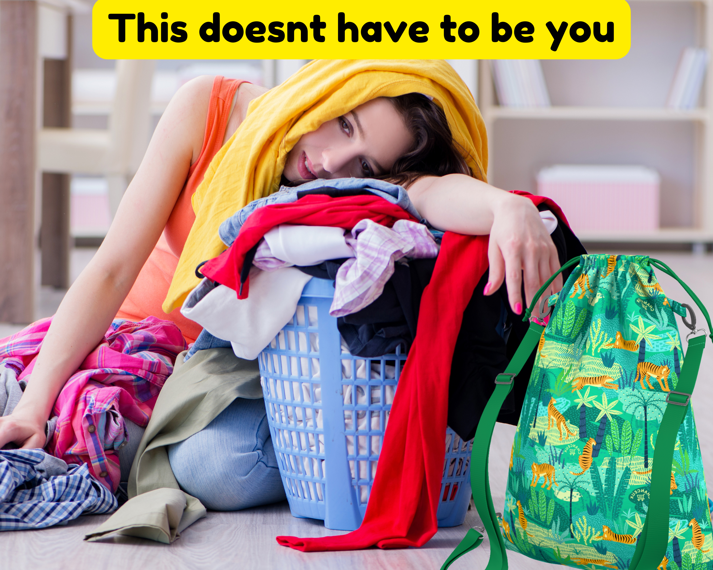Waterproof Travel Laundry Bags#Color_GreenTiger