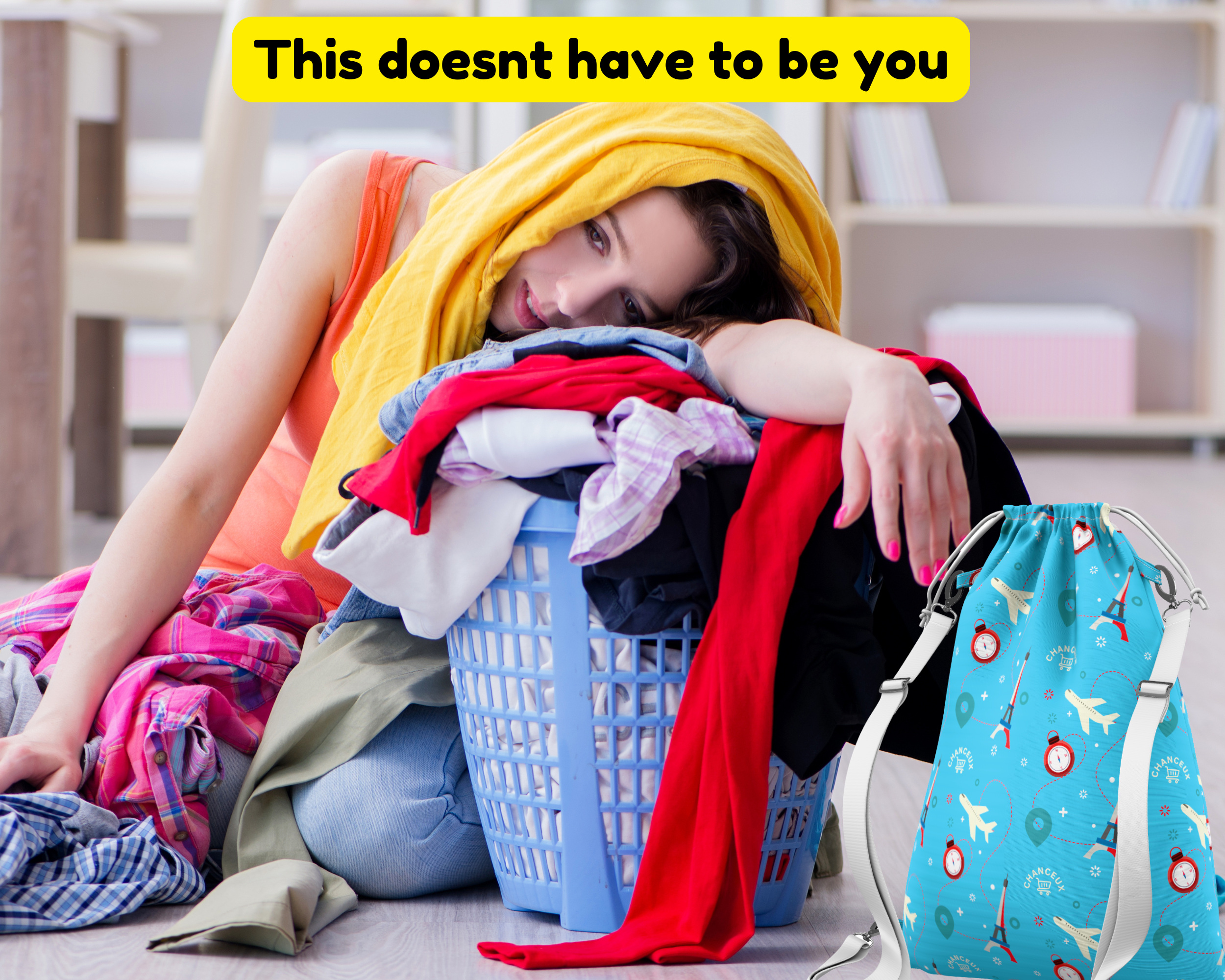 Waterproof Travel Laundry Bags#Color_BlueParis