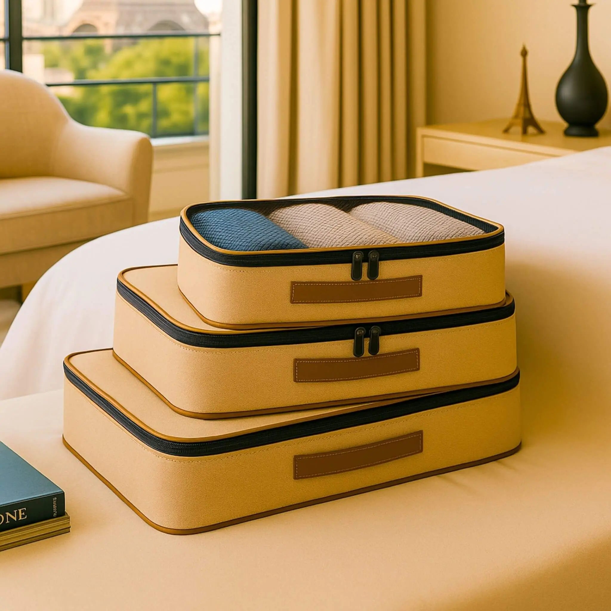 Multi Set Cube Organisers#Color_Oatmeal Beige Cubes