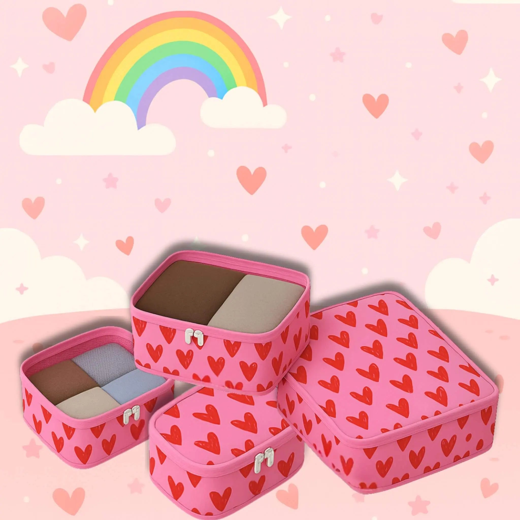Multi Set Cube Organisers#Color_Cute Hearts Cubes