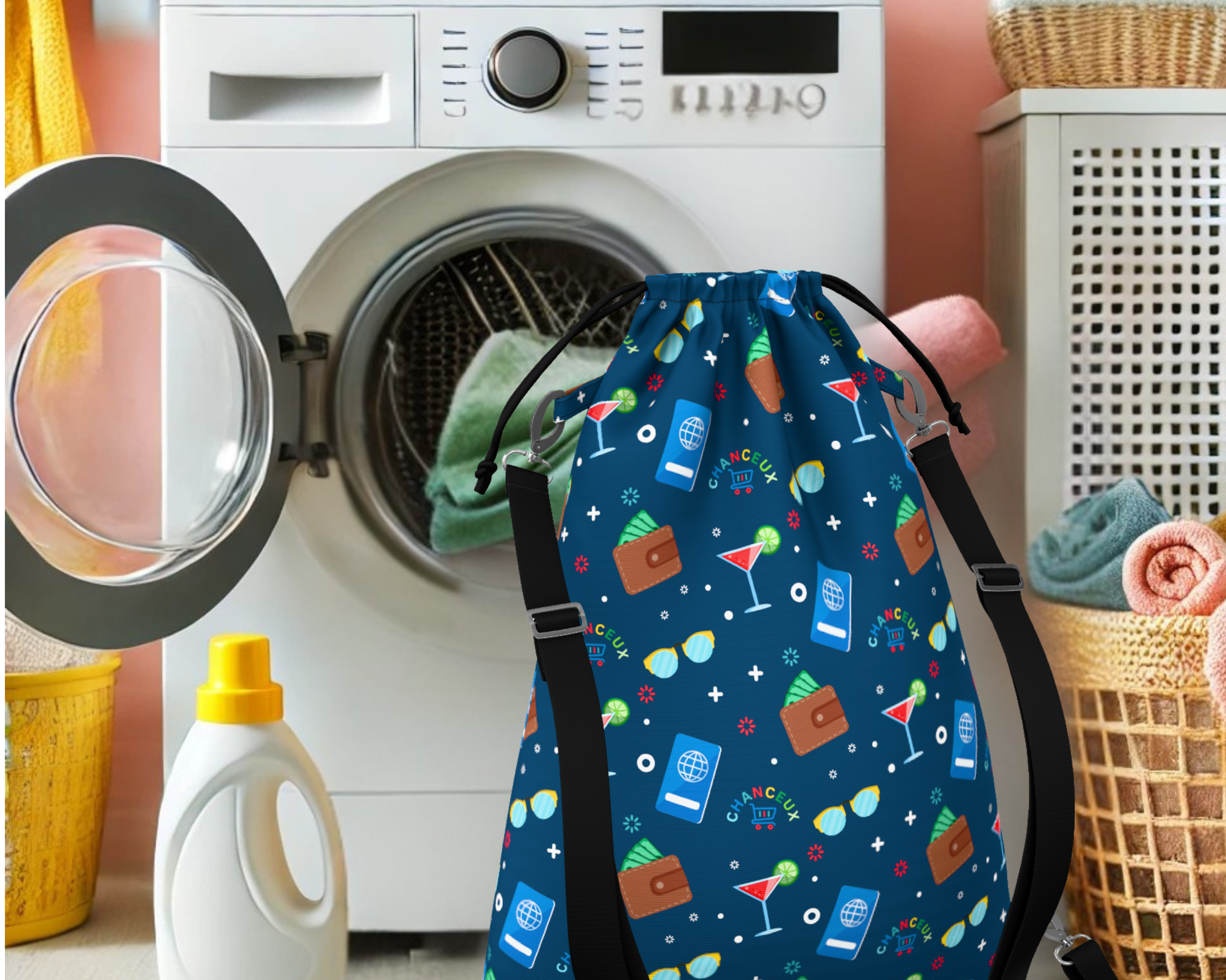 Waterproof Travel Laundry Bags#Color_BlueParty