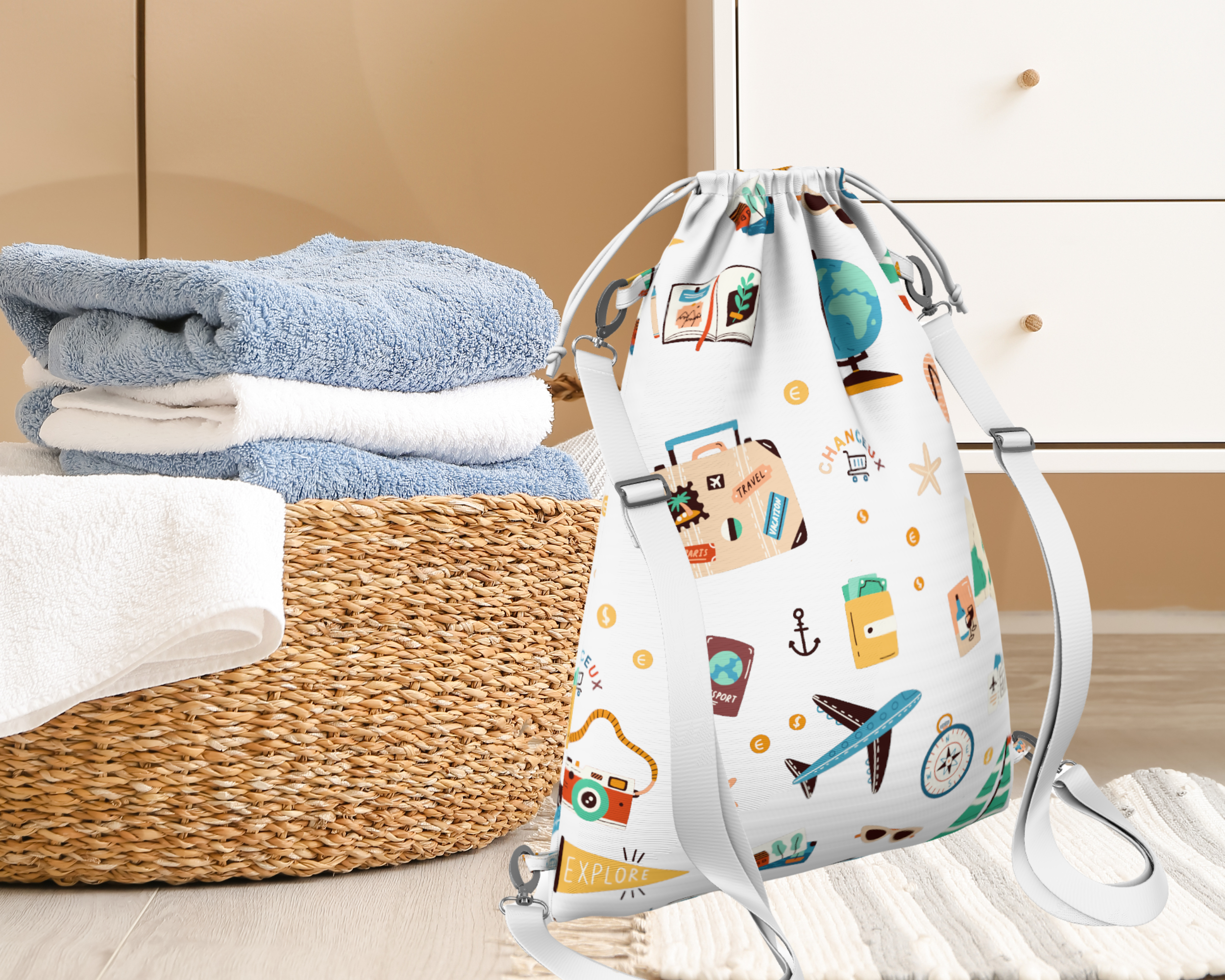 Waterproof Travel Laundry Bags#Color_WhiteTravel