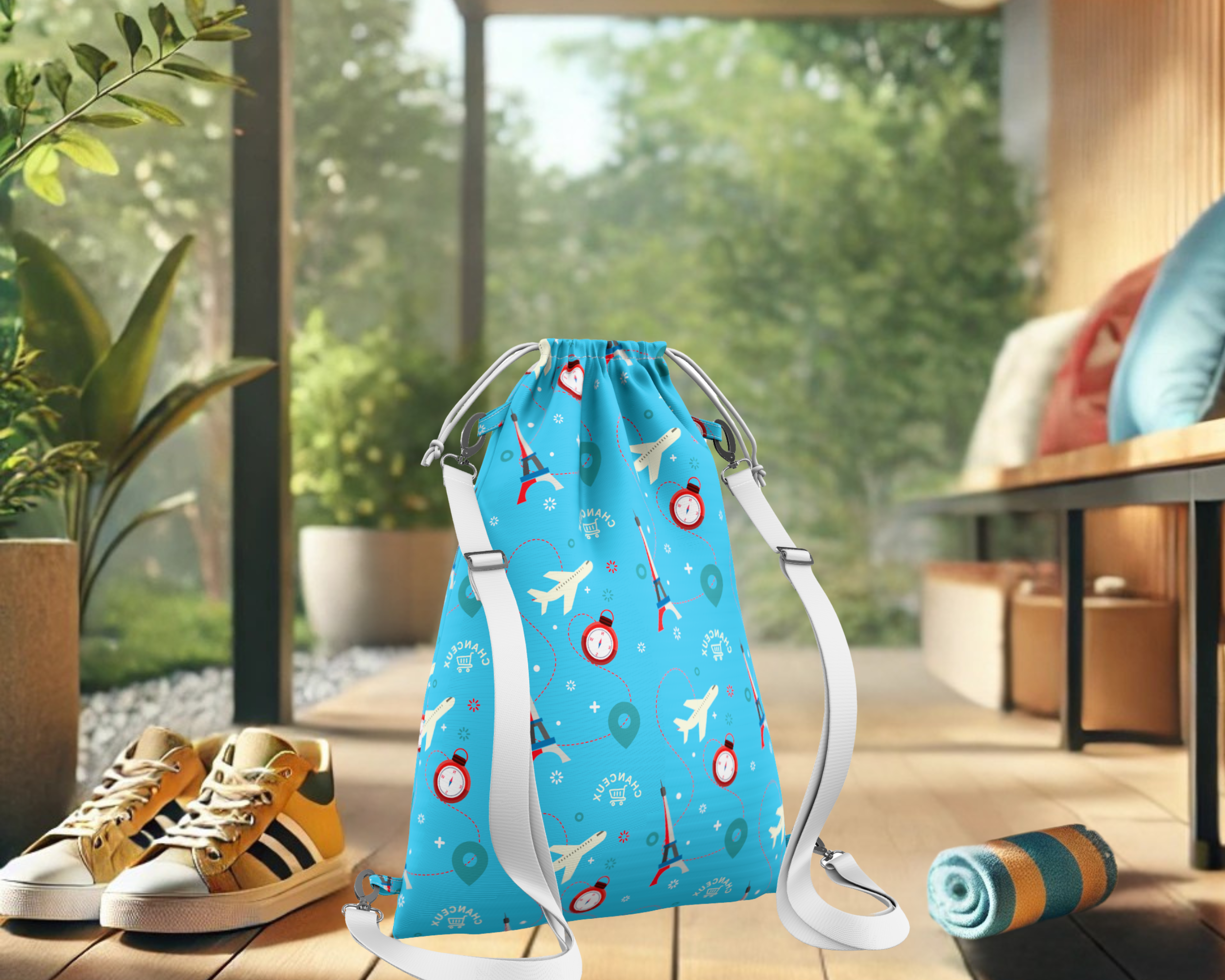 Waterproof Travel Laundry Bags#Color_BlueParis