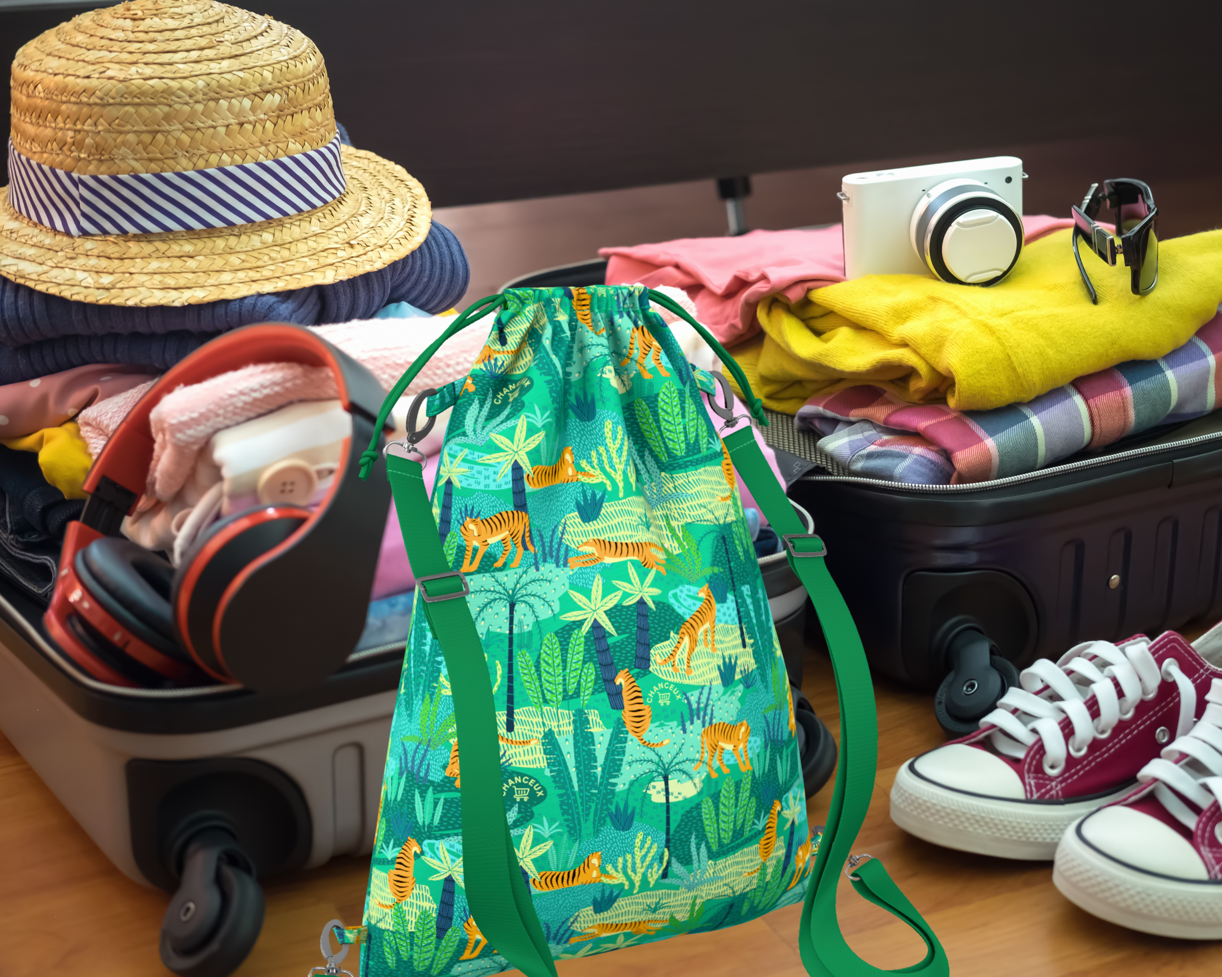 Waterproof Travel Laundry Bags#Color_GreenTiger