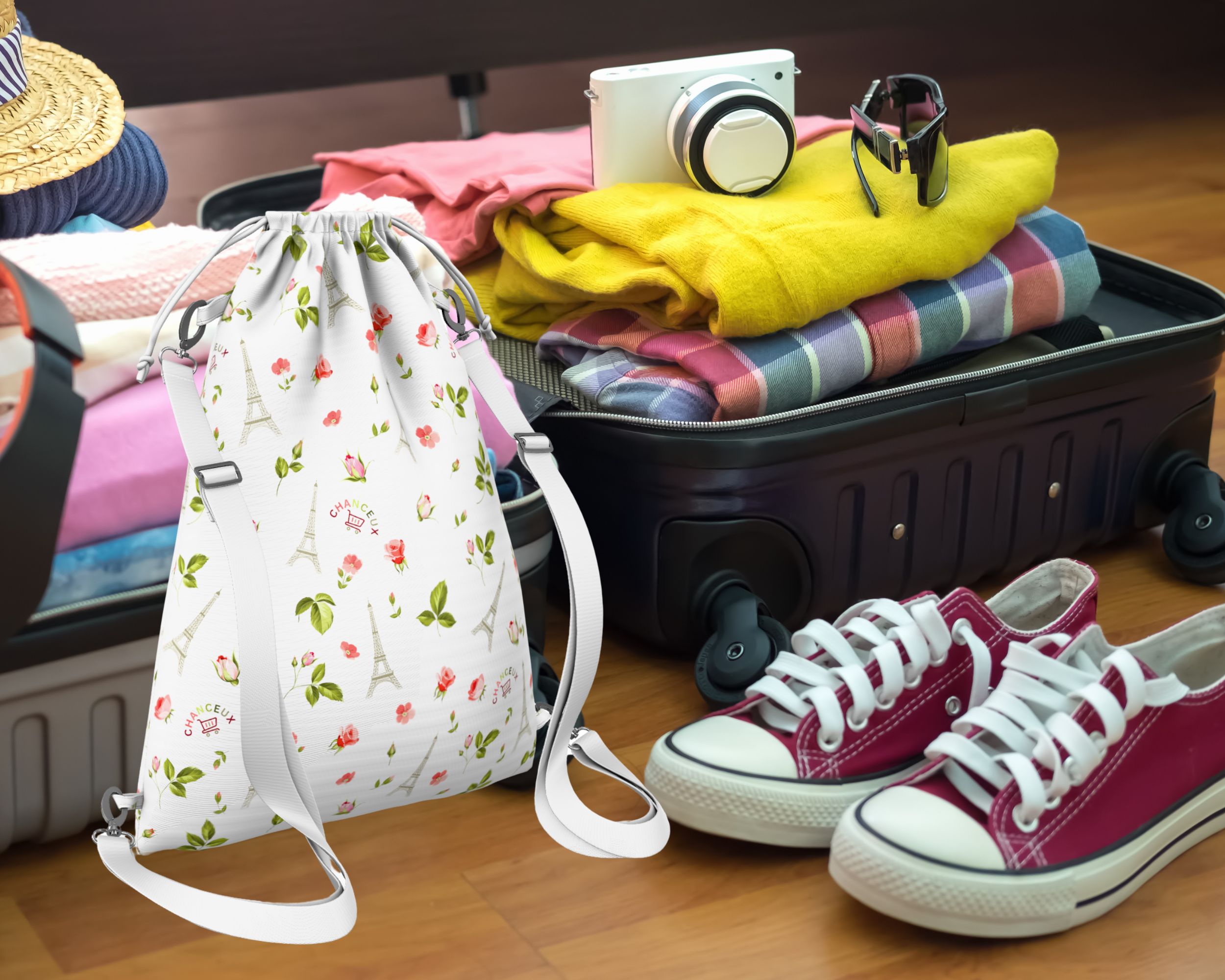 Waterproof Travel Laundry Bags#Color_WhiteParis
