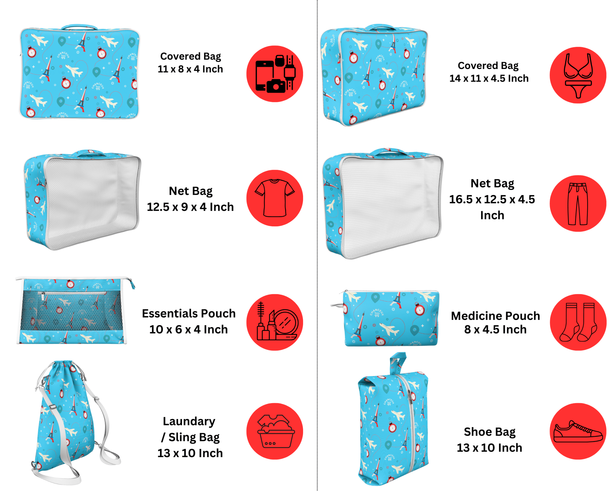 8-Piece Travel Organizer#Color_BlueParis