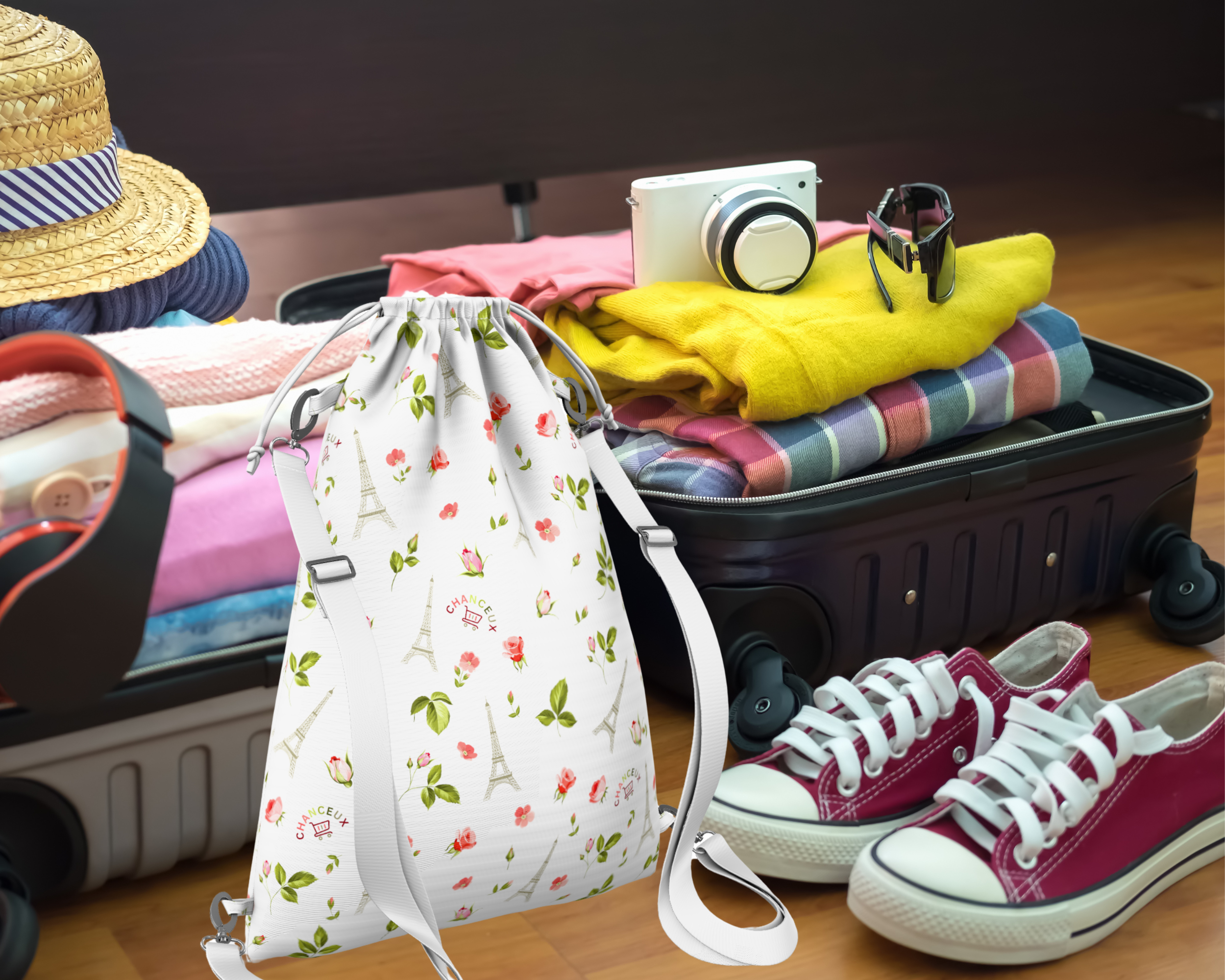 Waterproof Travel Laundry Bags#Color_WhiteParis