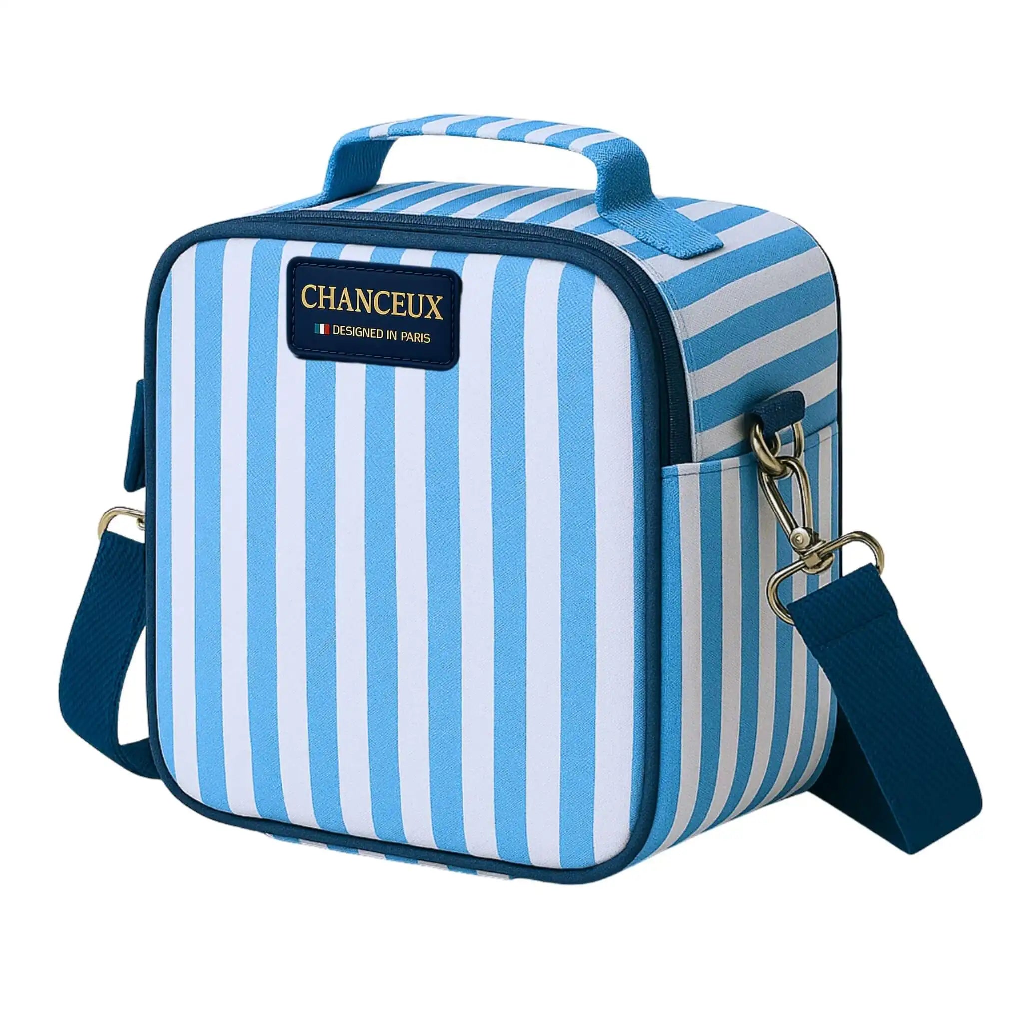 Crossbody Vanity Bag#Color_Blue Stripes Vanity