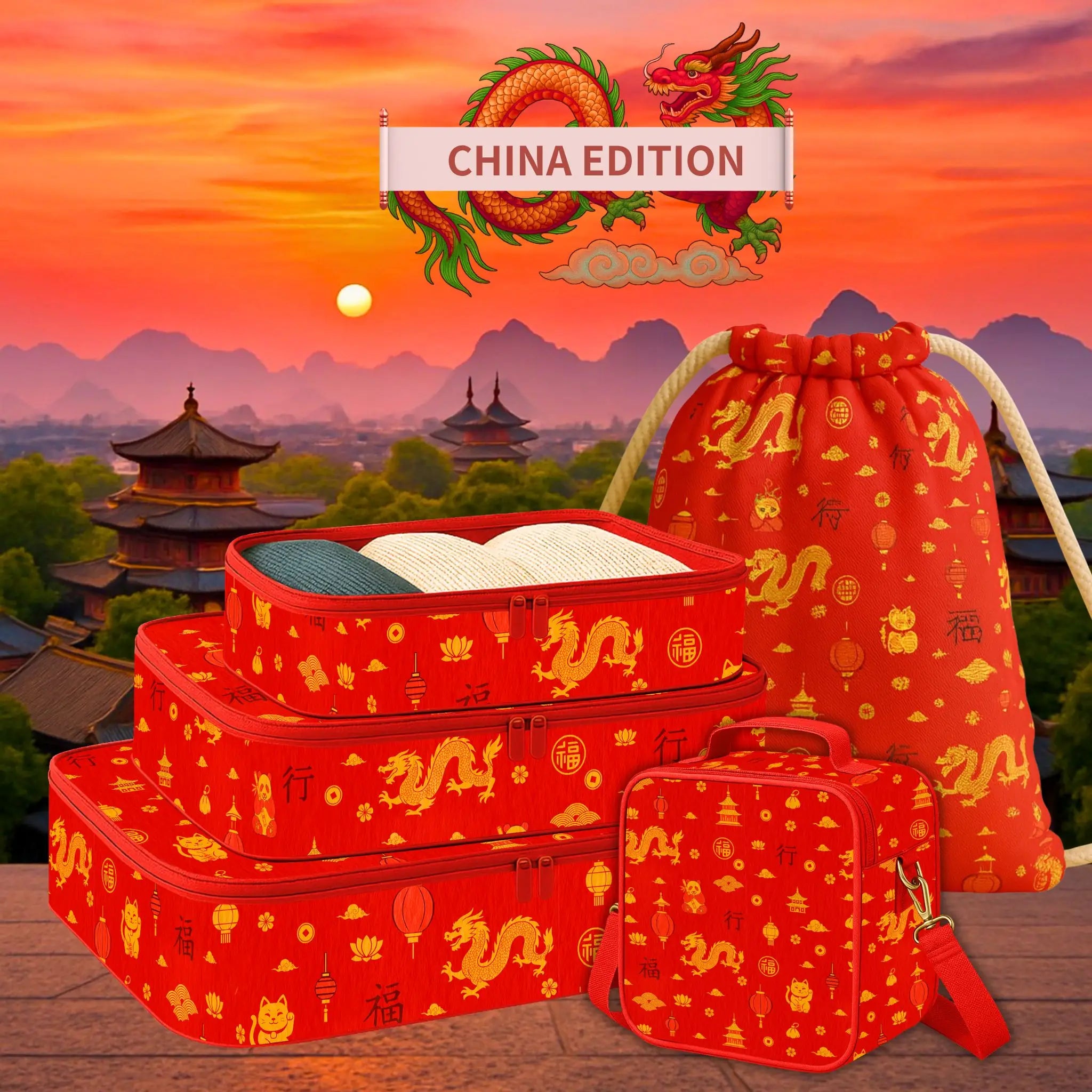 China Edition- Set of 5_pack#Pro- Vanity Bag