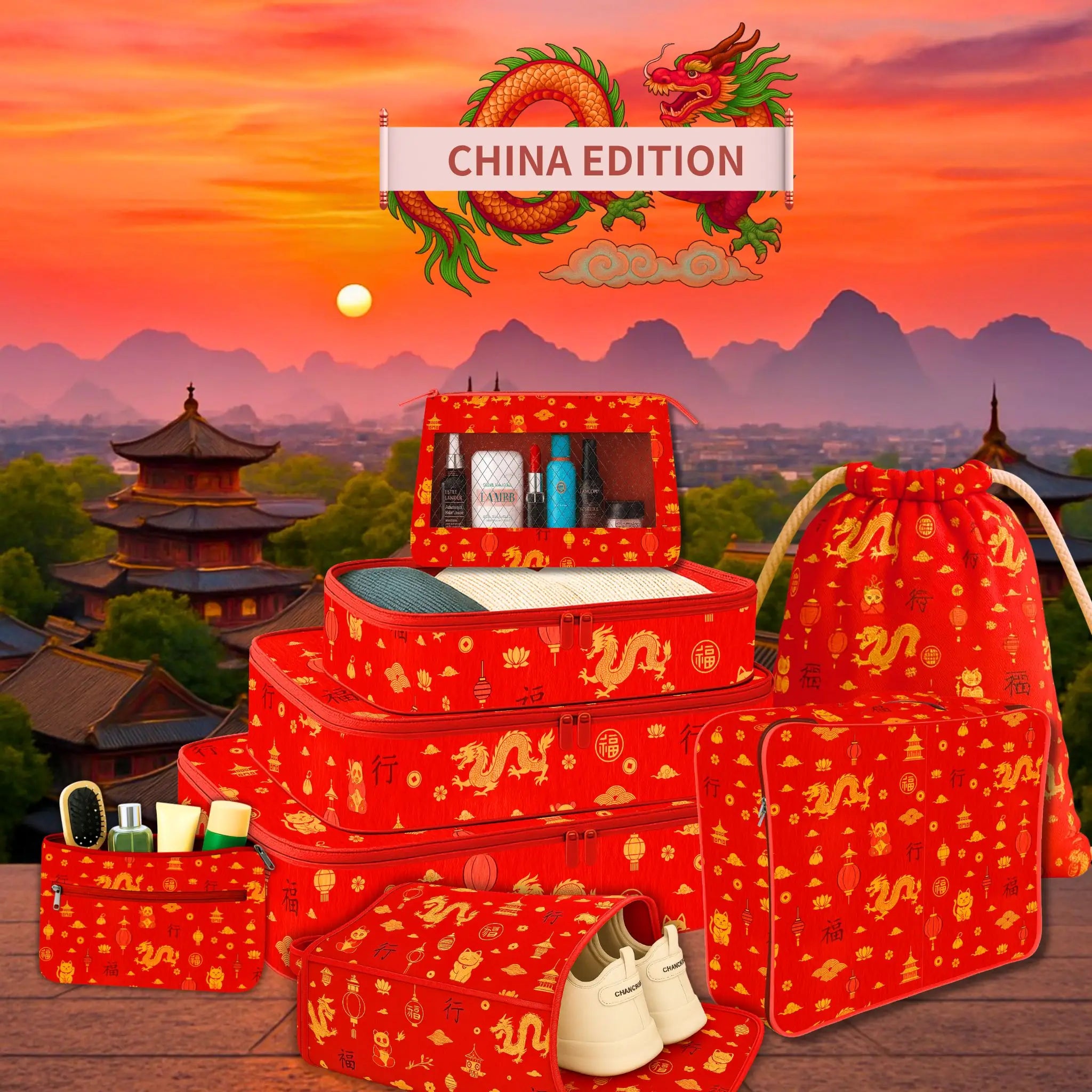 8 Pcs Essential Kit#Color_China Theme 8P