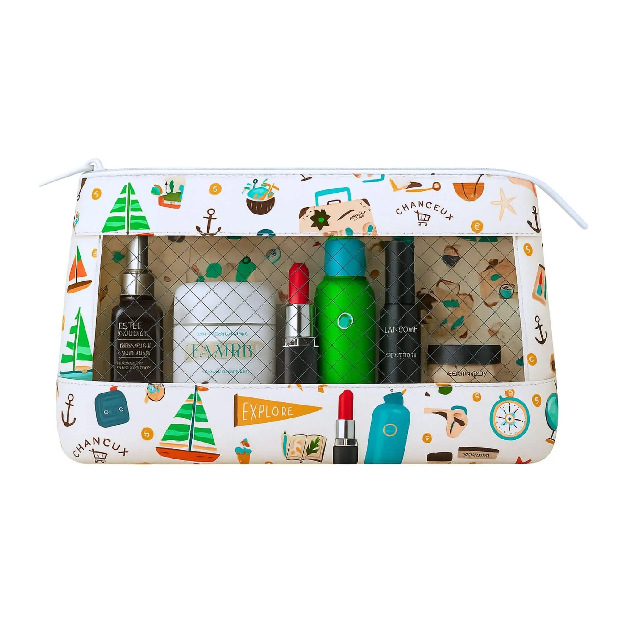 Mesh Organizer Pouch#Color_Mesh Pouch - White Travel