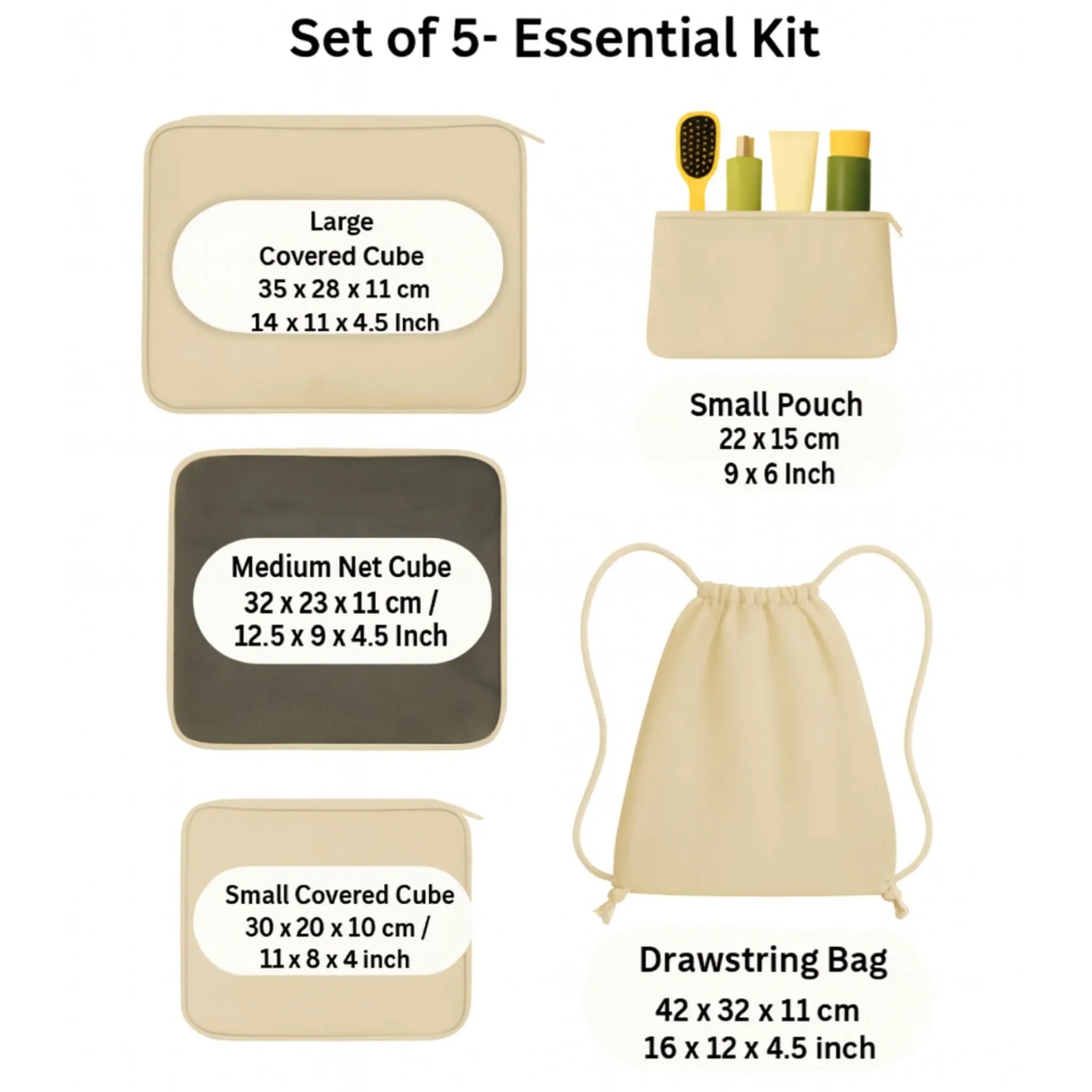 China Edition- Set of 5#pack_Essential- Small Pouch