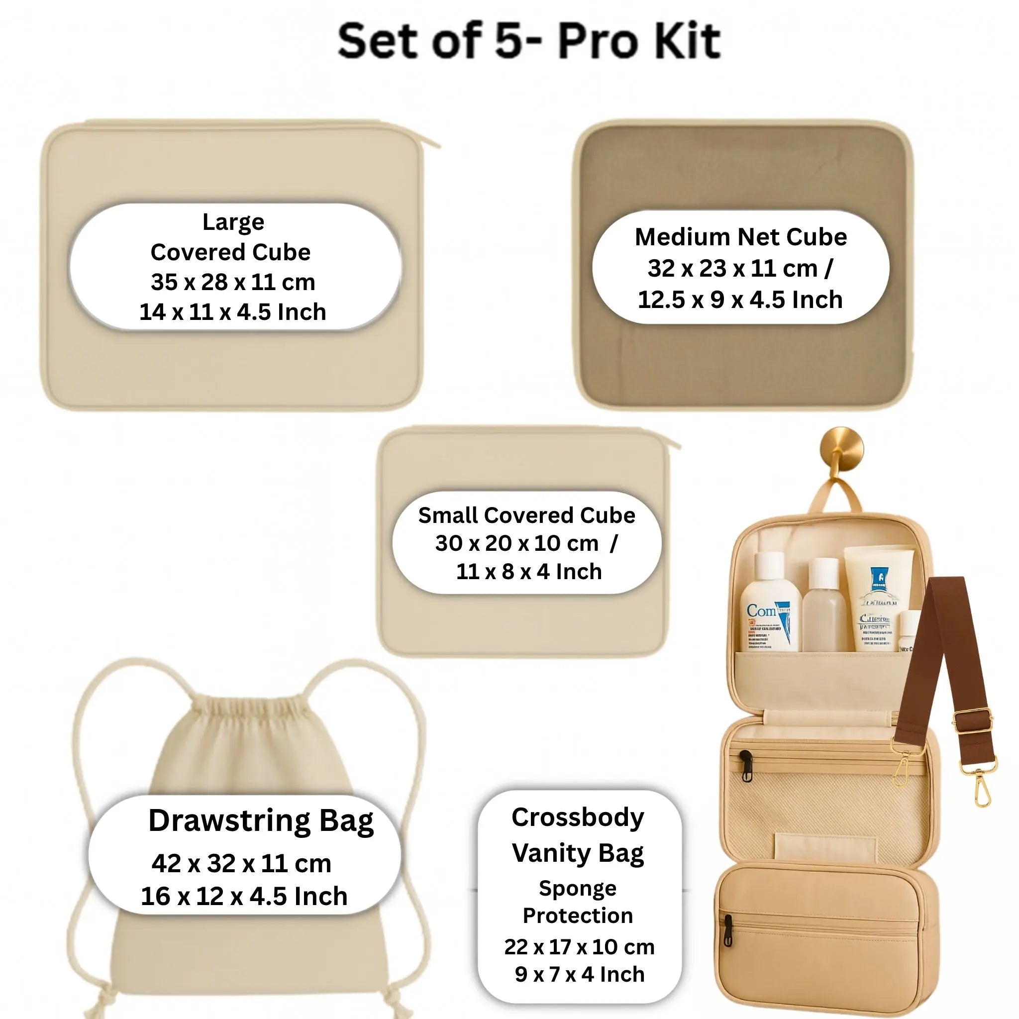 Japan Edition- Set of 5#pack_Pro- Vanity Bag