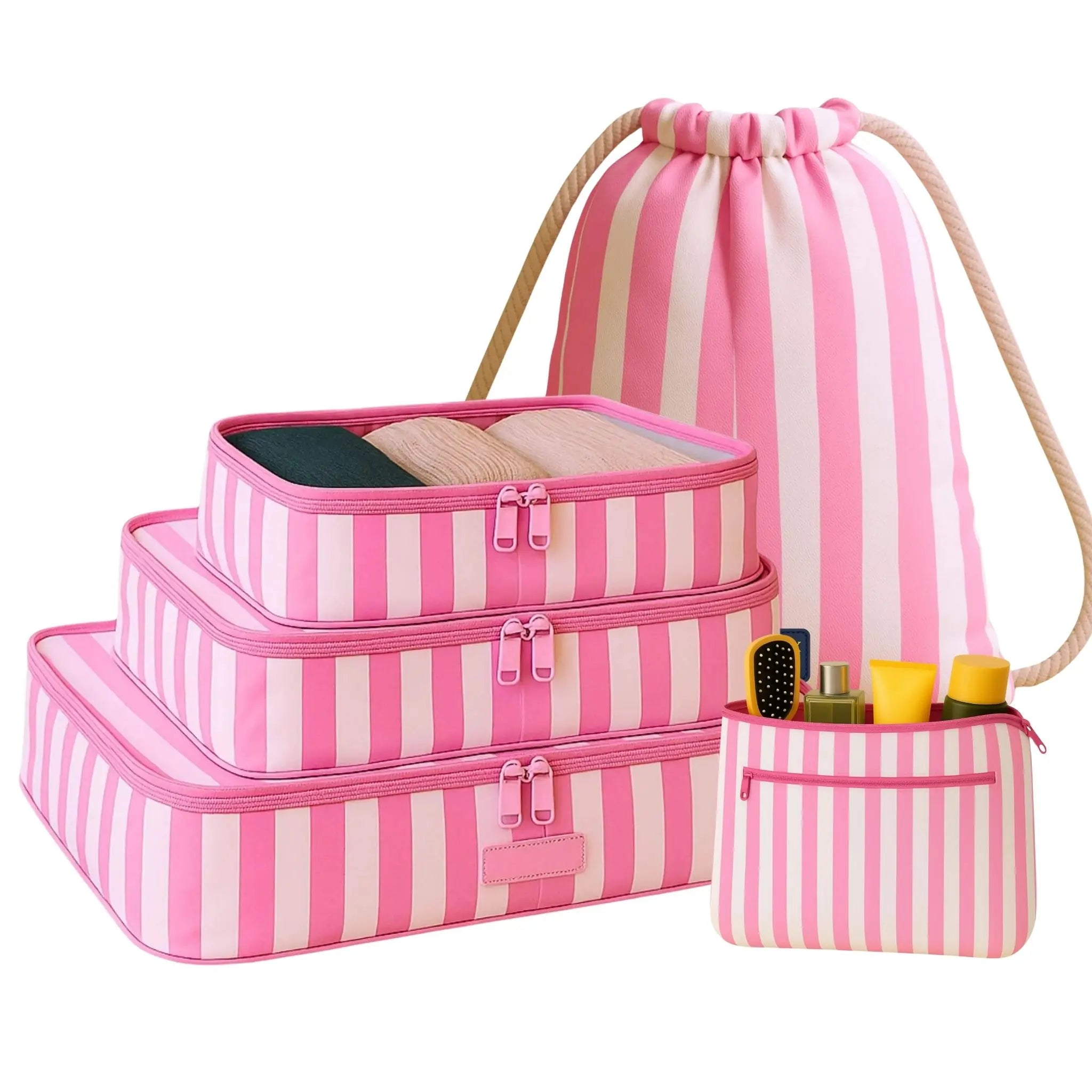 5 Pcs Essential Kit#Color_Pink Stripes 5E