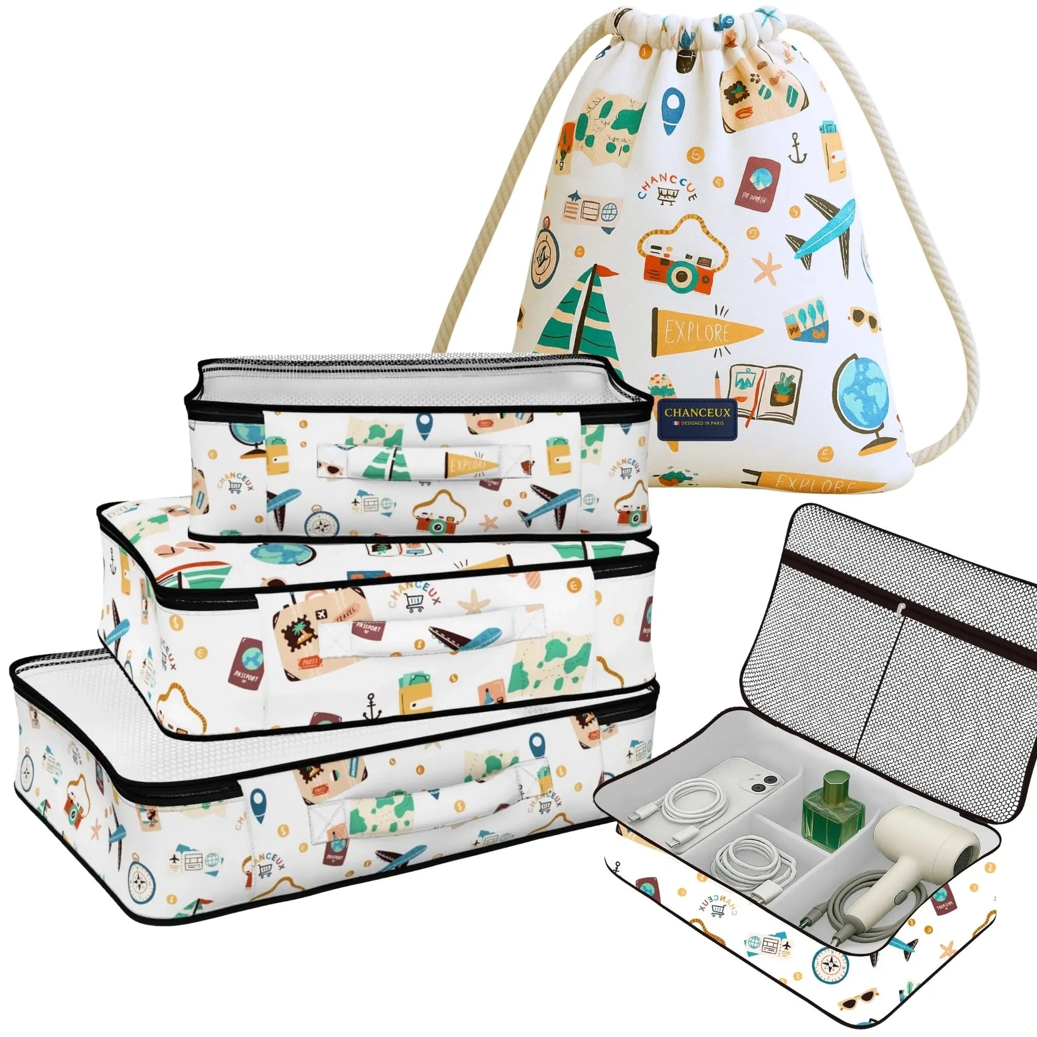 5 Pcs Premium Kit#Color_White Travel 5P