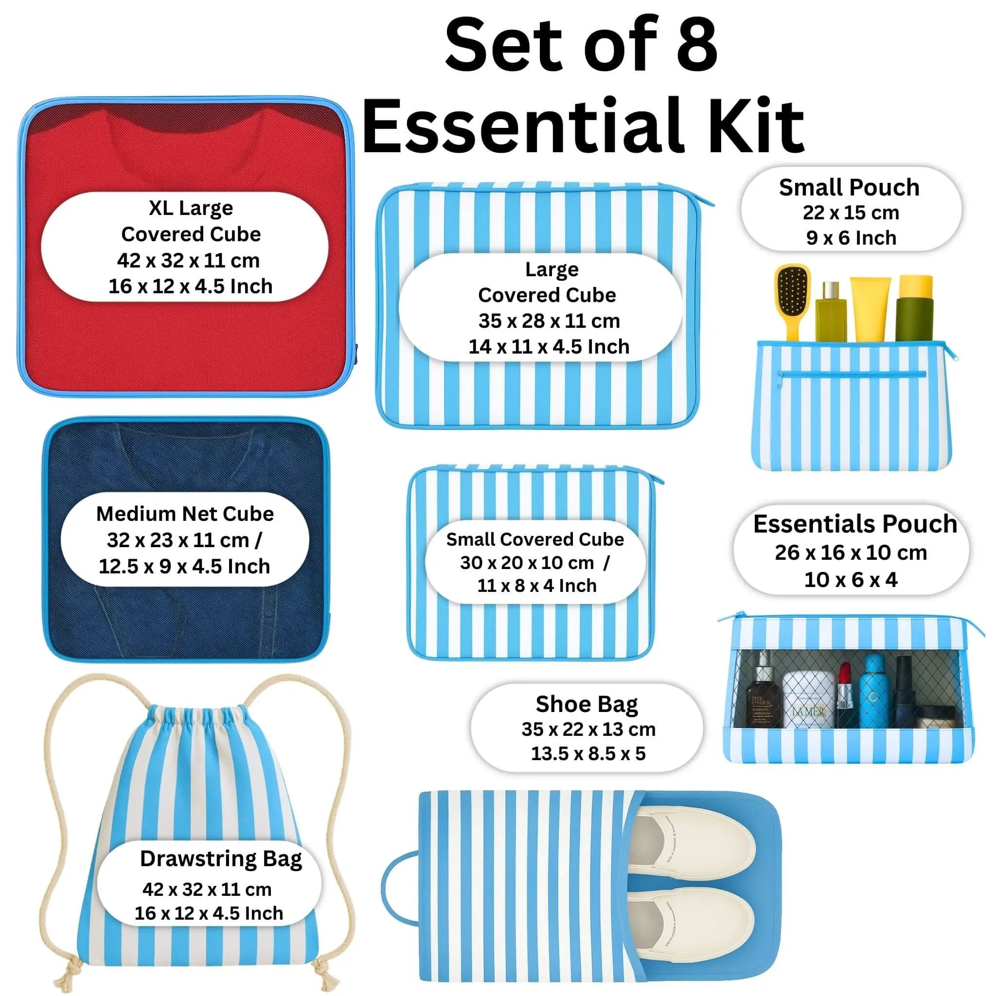 Paris - Set of 8#Pack_Essentials (Mesh Pouch)