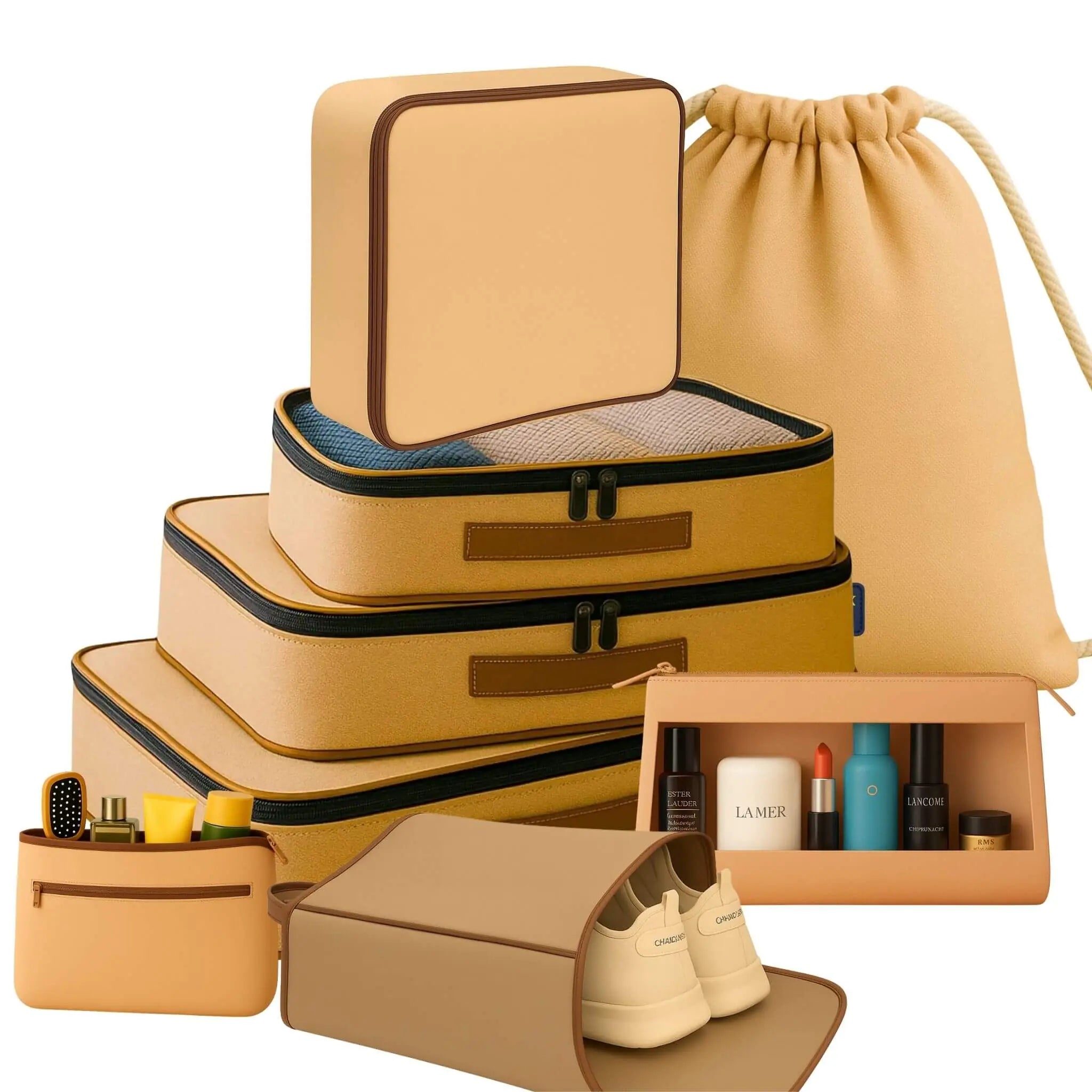 8 Pcs Essential Kit#Color_Oatmeal Beige 8E