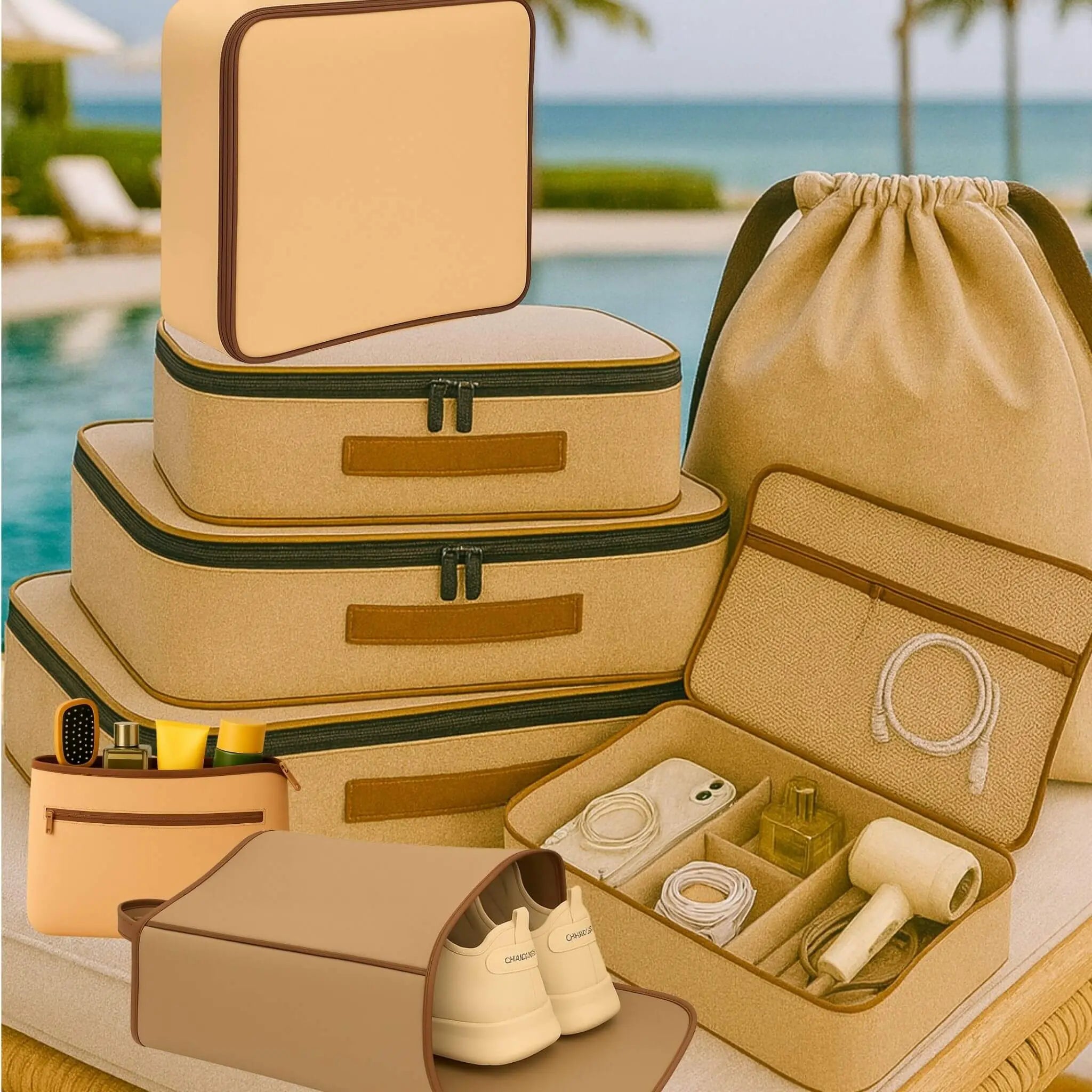 8 Pcs Premium Kit#Color_Oatmeal Beige 8P