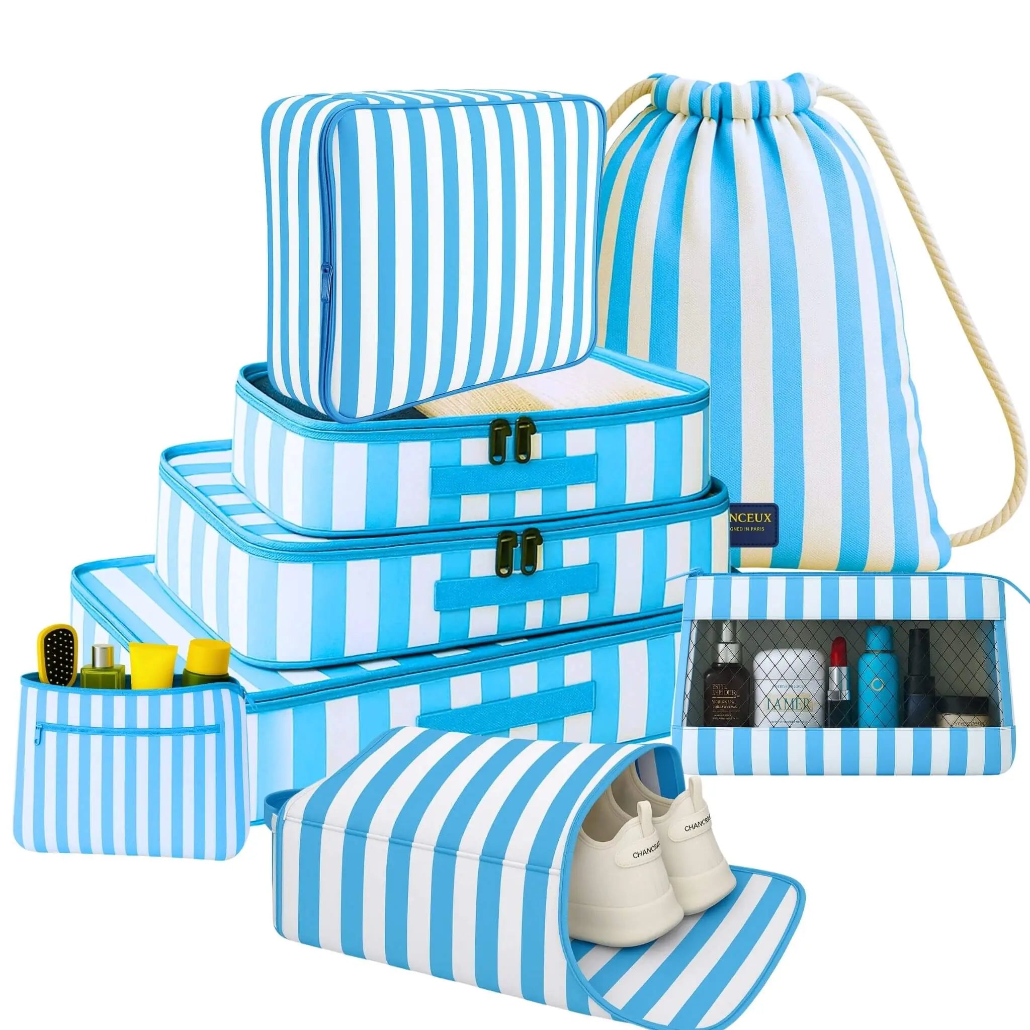 8 Pcs Essential Kit#Color_Blue Stripes 8E