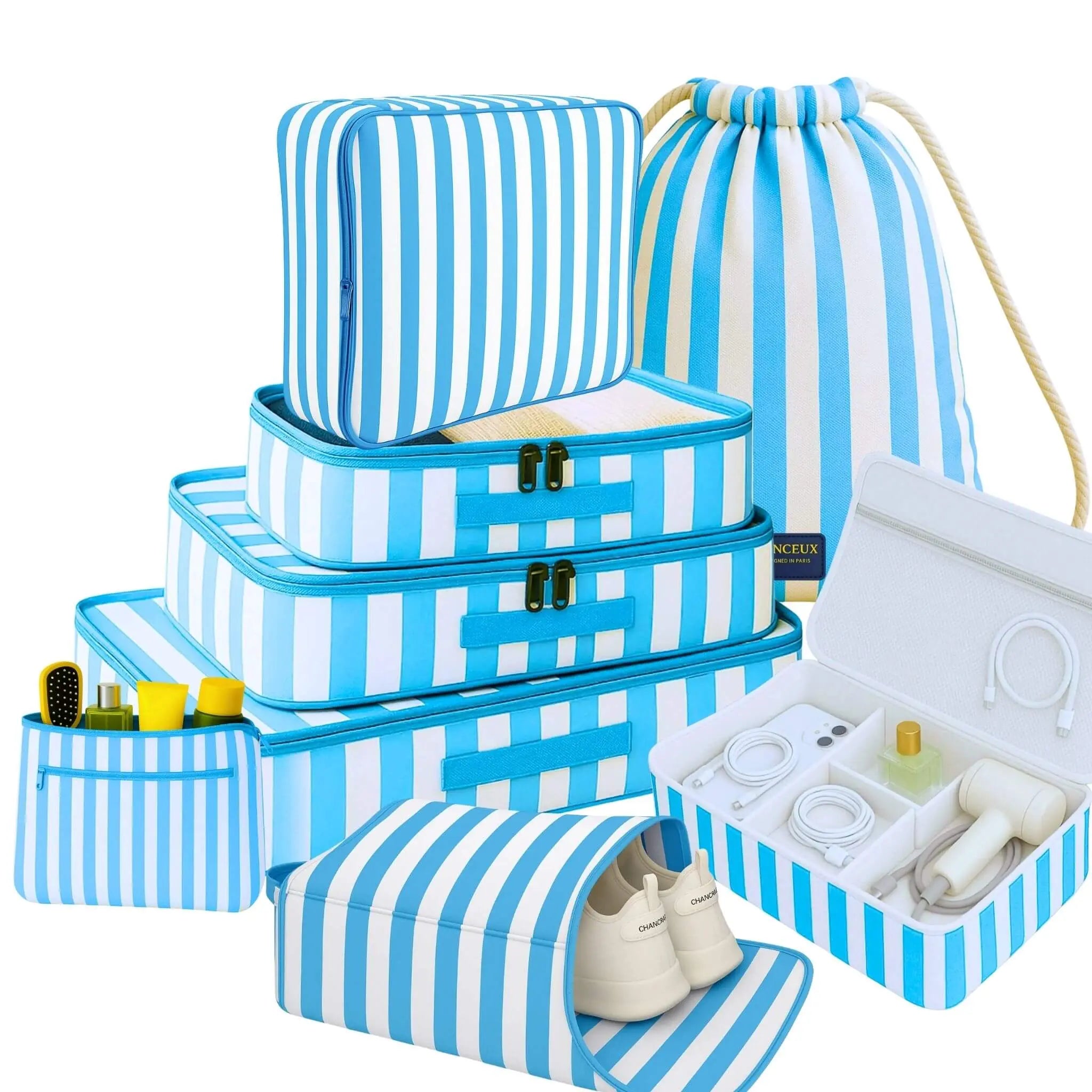 8 Pcs Premium Kit#Color_Blue Stripes 8P