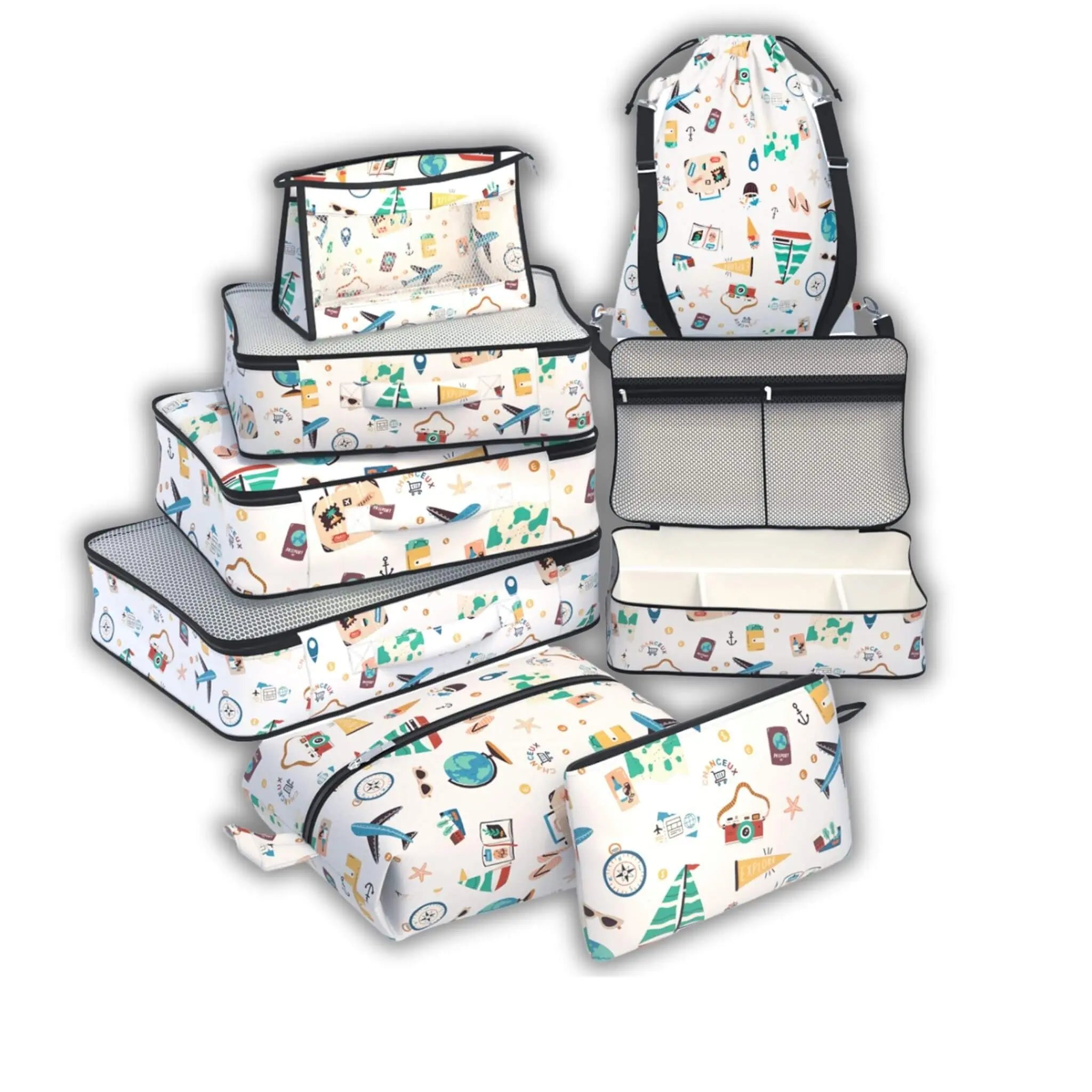 8 Pcs Essential Kit#Color_White Travel 8P