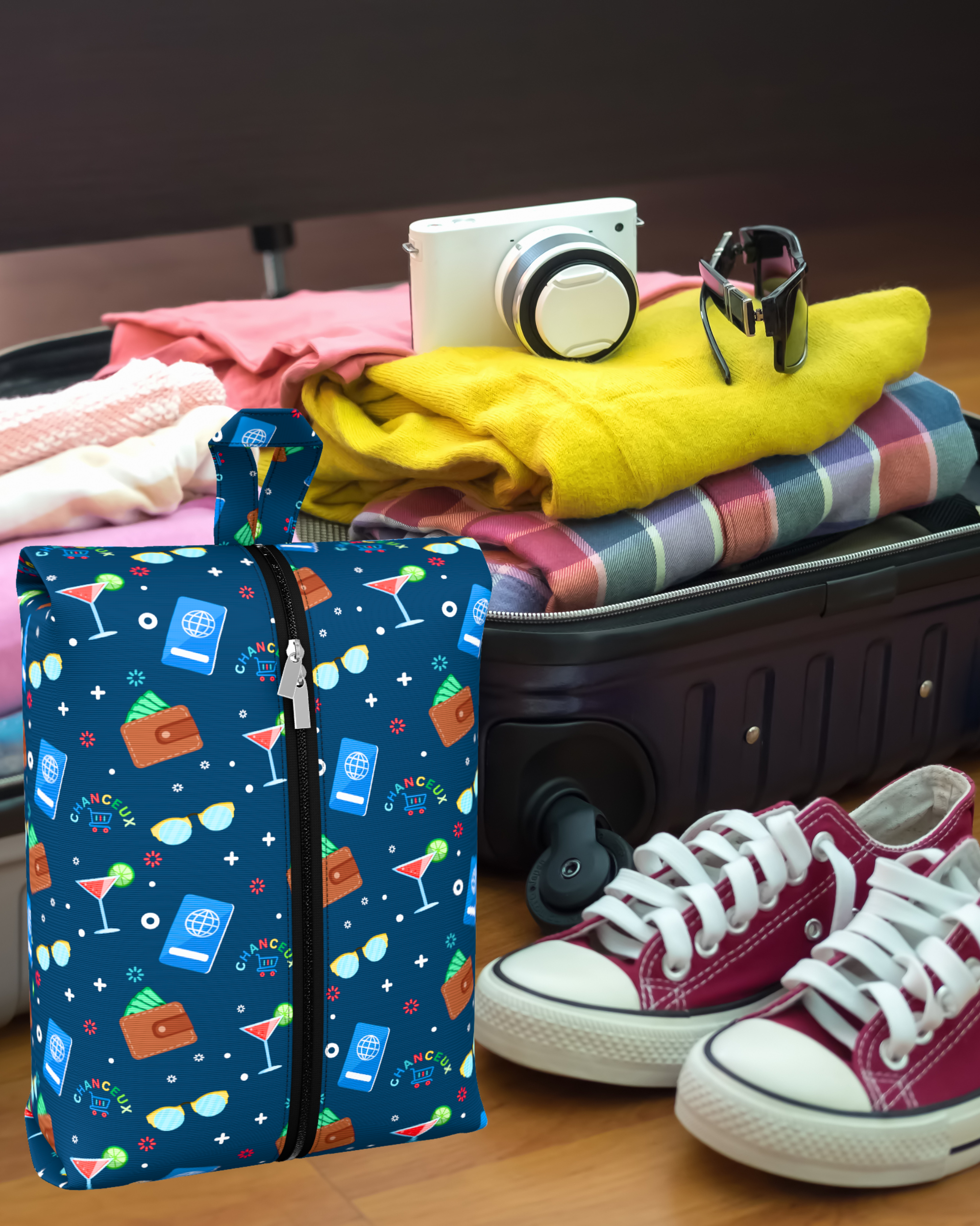 Waterproof Travel Shoe Bags#Color_BlueParty