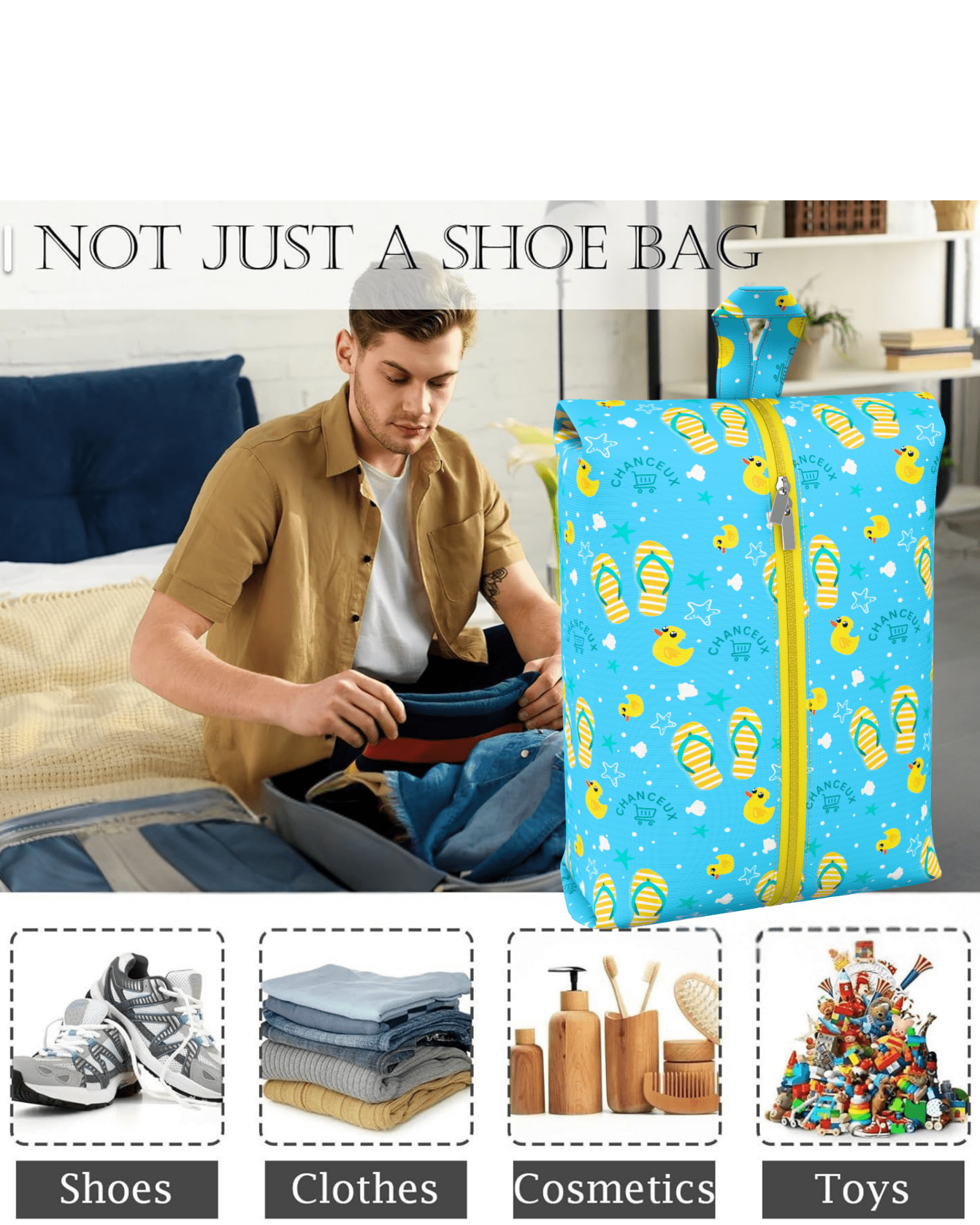 Waterproof Travel Shoe Bags#Color_BlueDuck