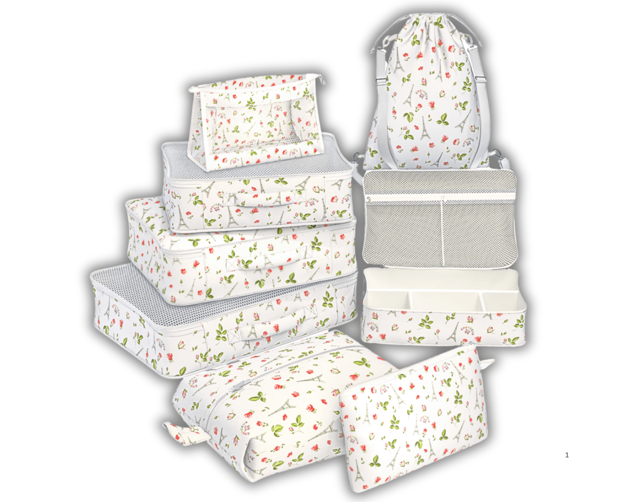 8-Piece Travel Organizer#Color_White