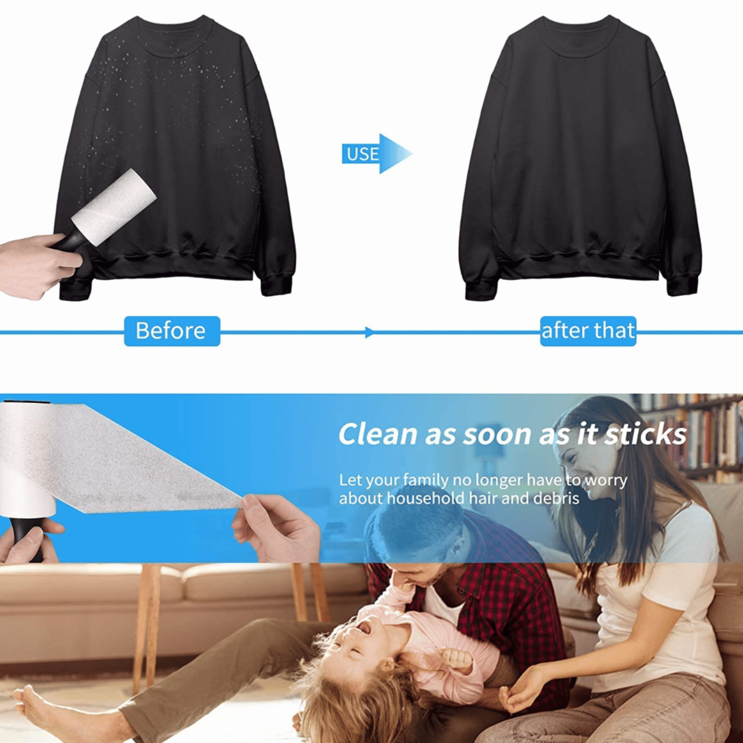 Hair / Lint Remover Roller - 2 Pcs
