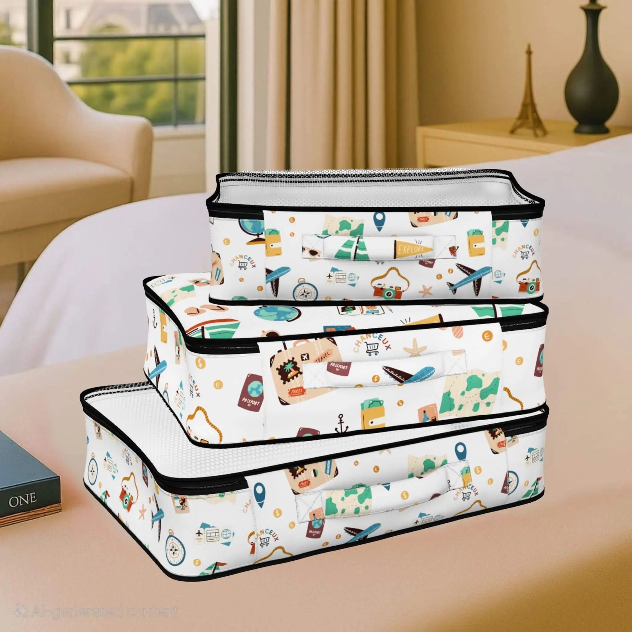 8 Pcs - Multi Cube Set#Color_White Travel 8PC