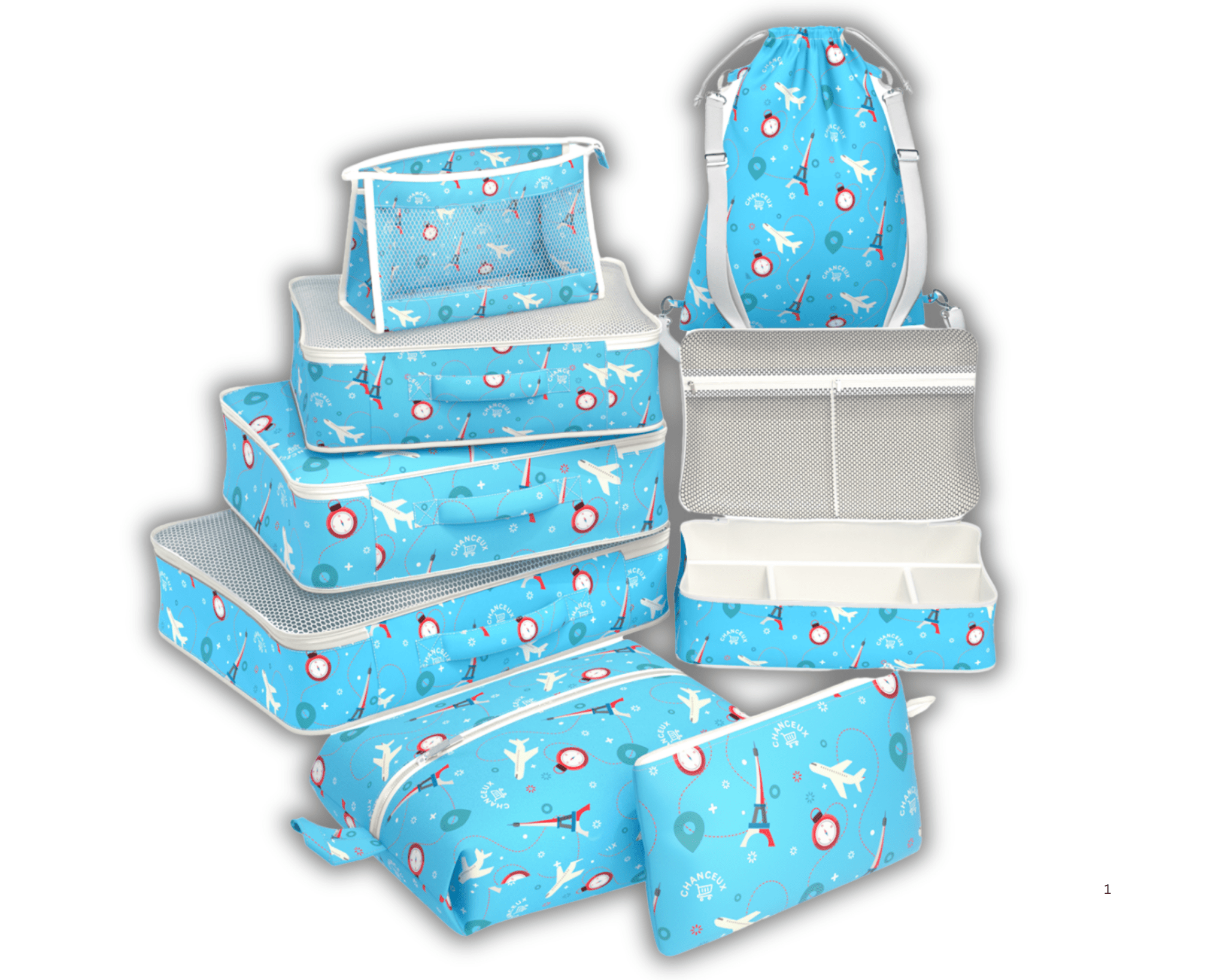 8-Piece Travel Organizer#Color_BlueParis