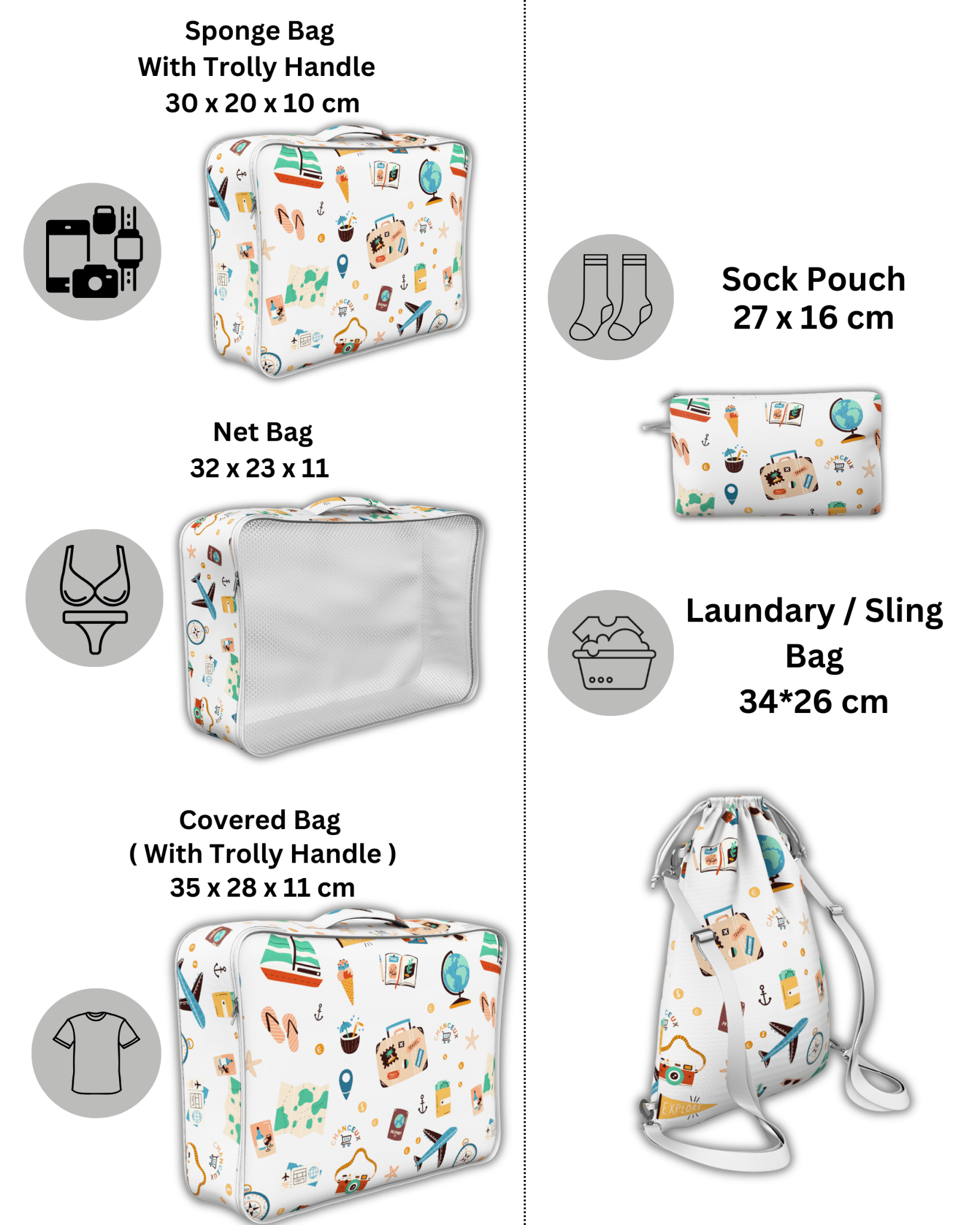 8-Piece Travel Organizer#Color_Green