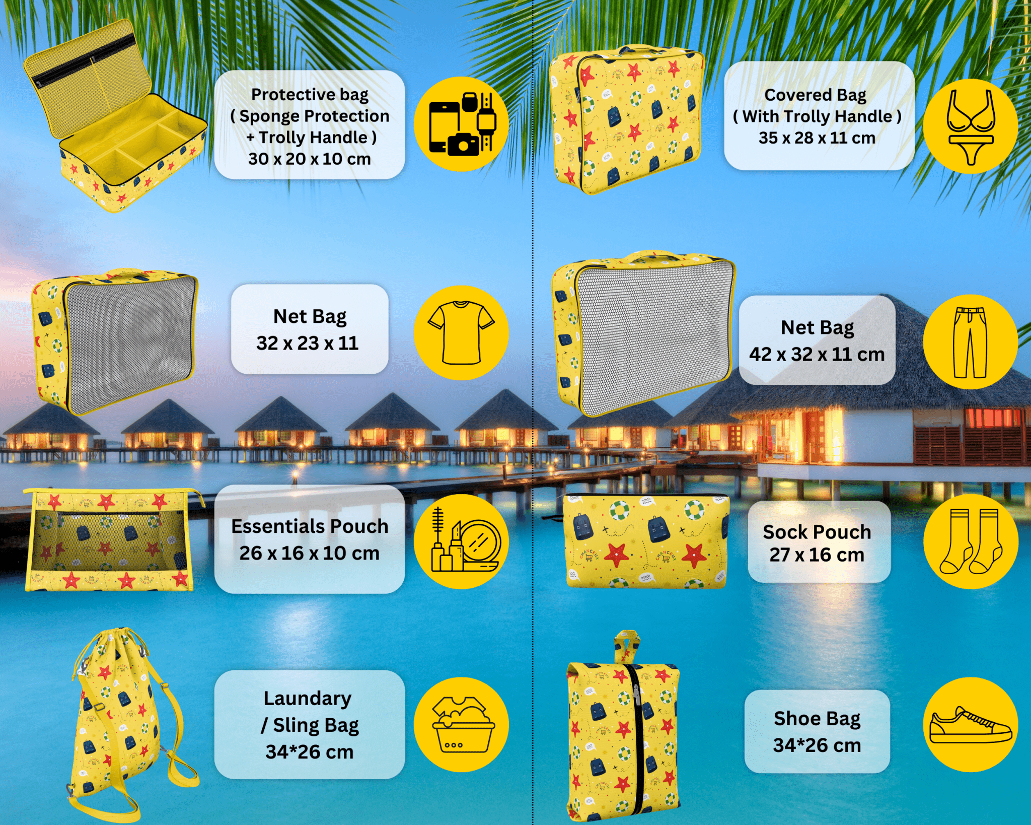 8-Piece Travel Organizer#Color_Yellow