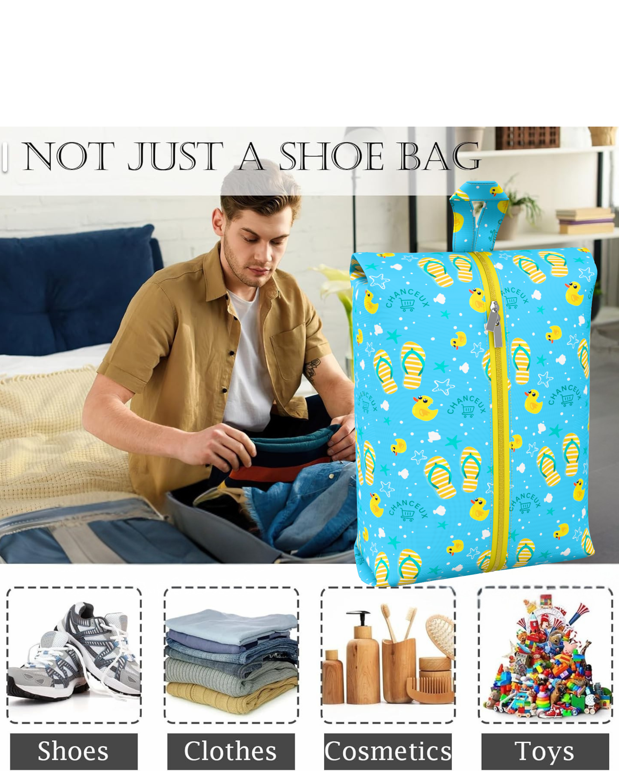 Waterproof Travel Shoe Bags#Color_BlueDuck