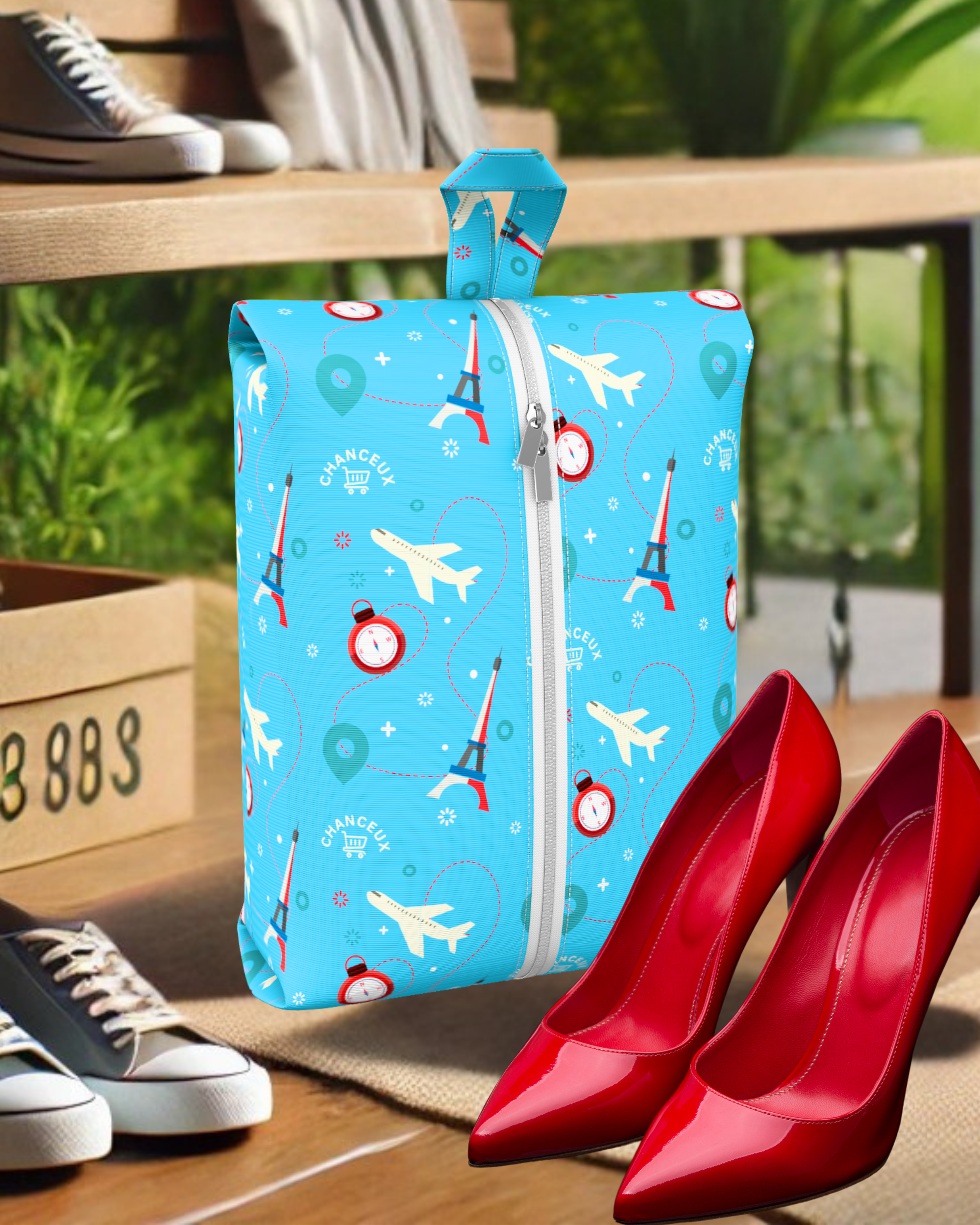 Waterproof Travel Shoe Bags#Color_BlueParis