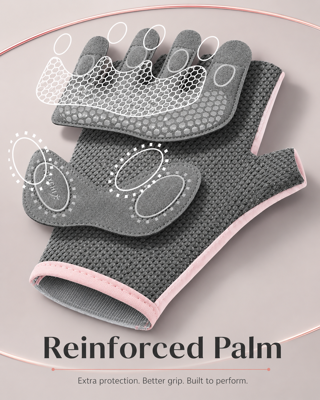 PowerGrip Pro™ Rose Gym Gloves