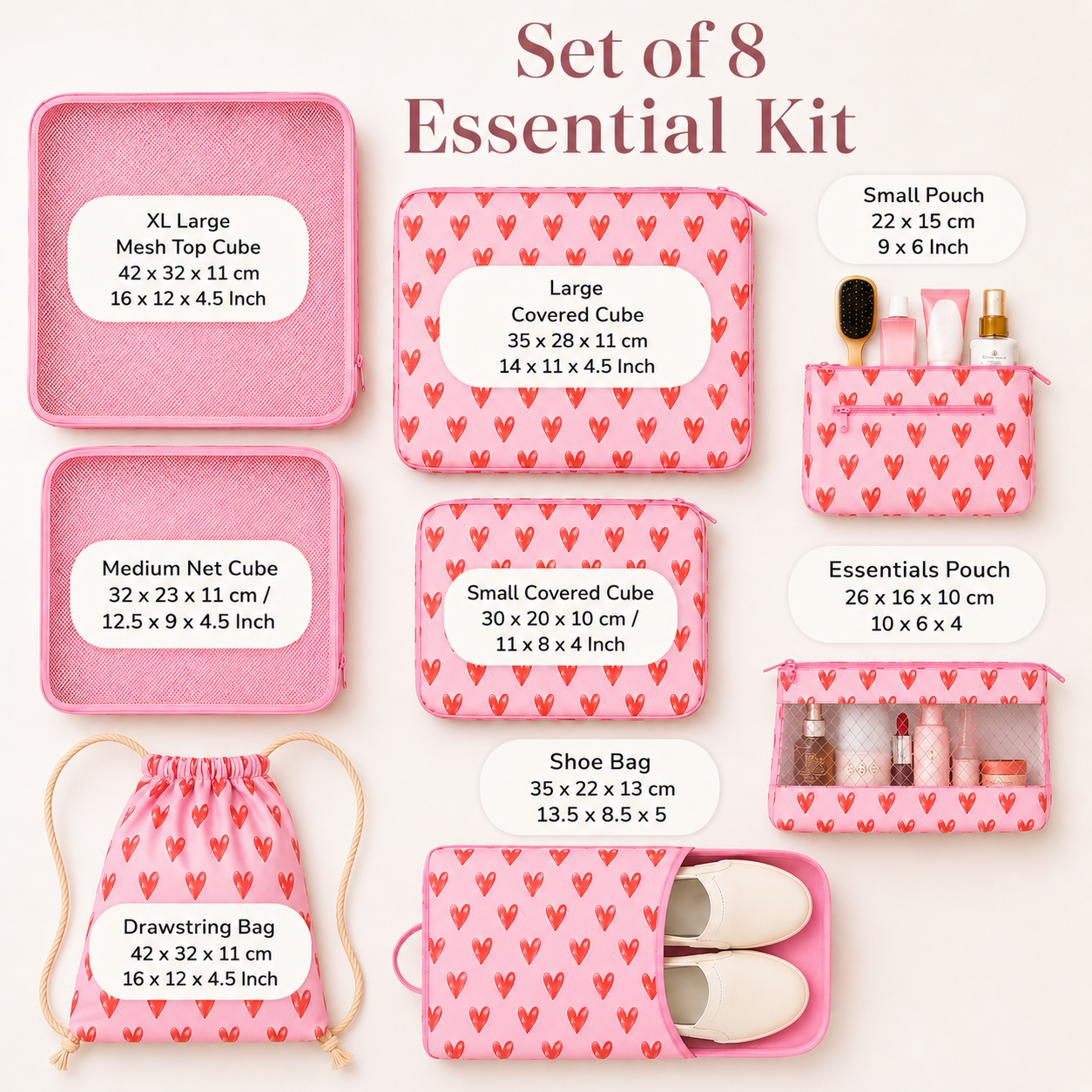 8 Pcs Essential Kit#Color_Cute Hearts 8E