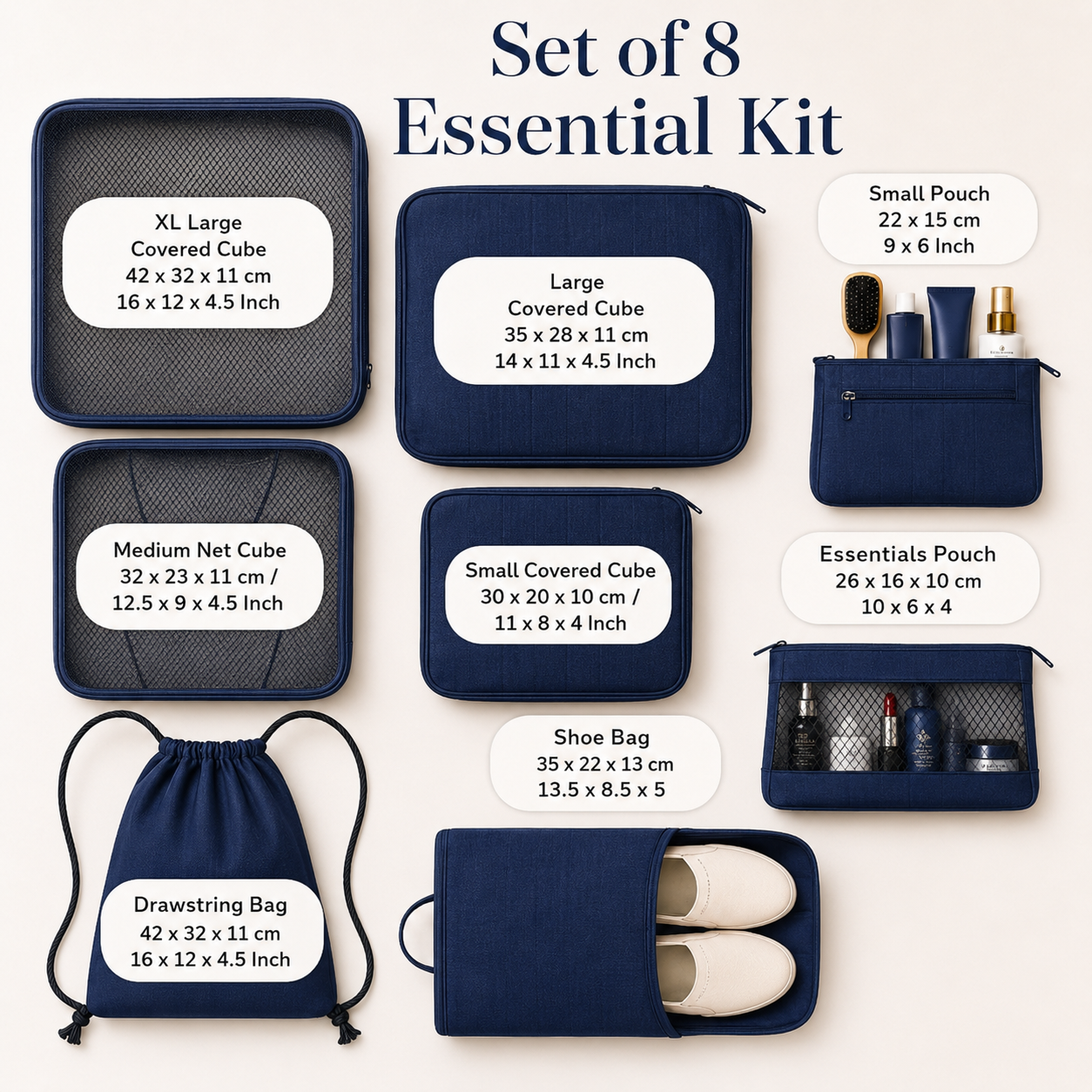 8 Pcs Essential Kit#Color_Royal Blue 8E