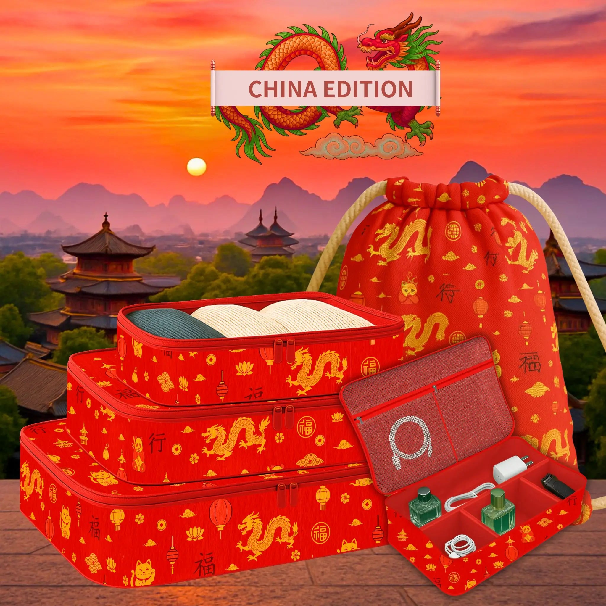 China Edition- Set of 5_pack#Premium- Gadget Bag