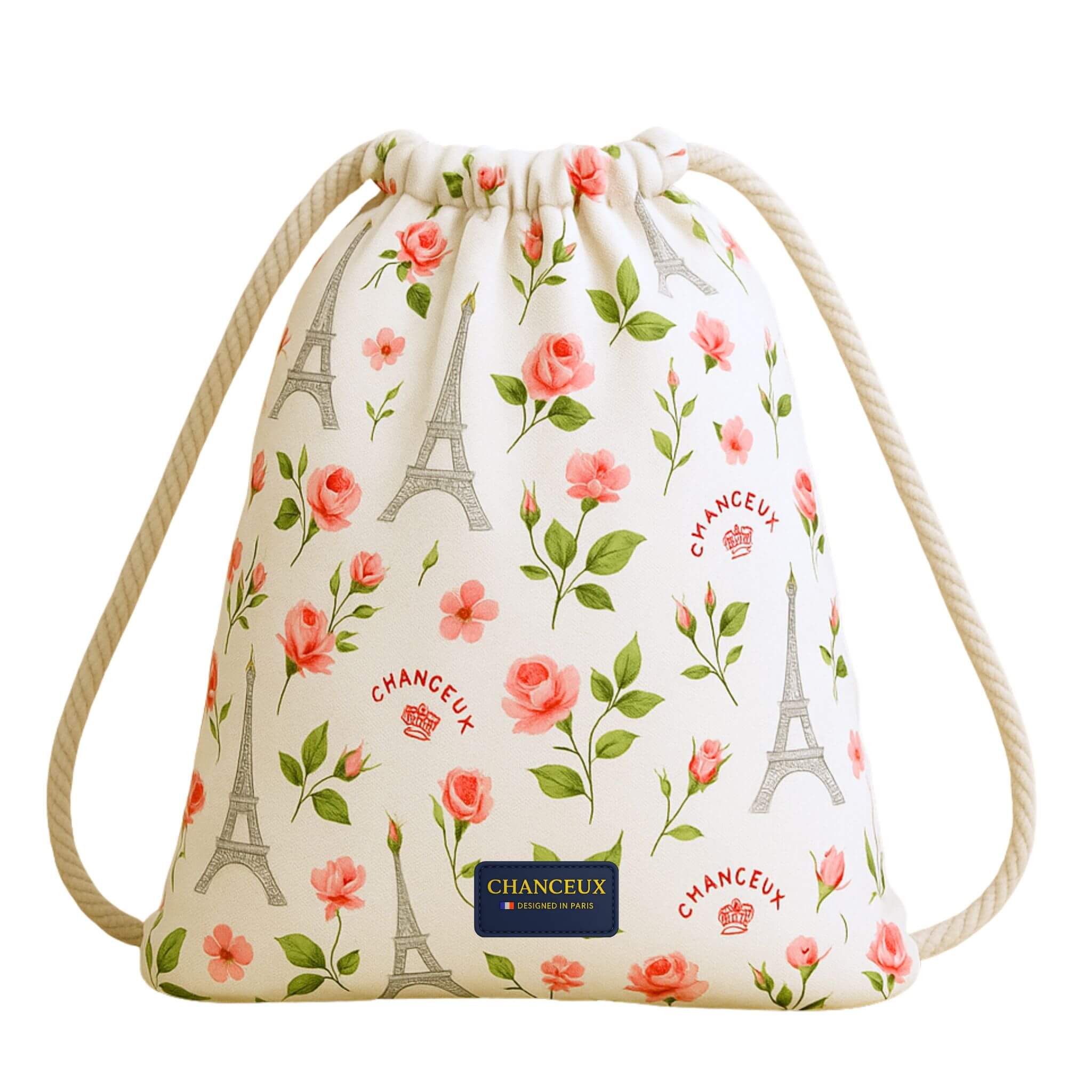 Drawstring Bagpack#Color_White Paris