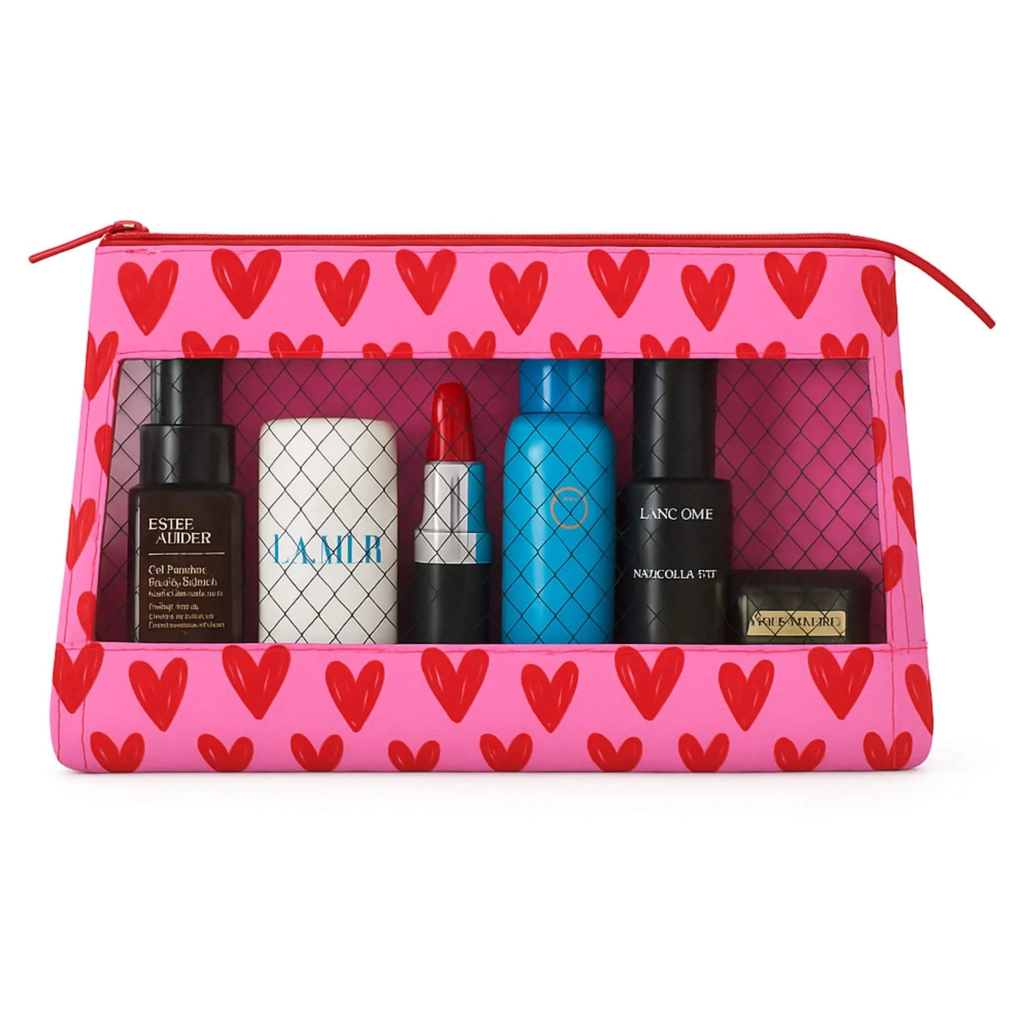 Mesh Organizer Pouch#Color_Mesh Pouch - Cute Hearts