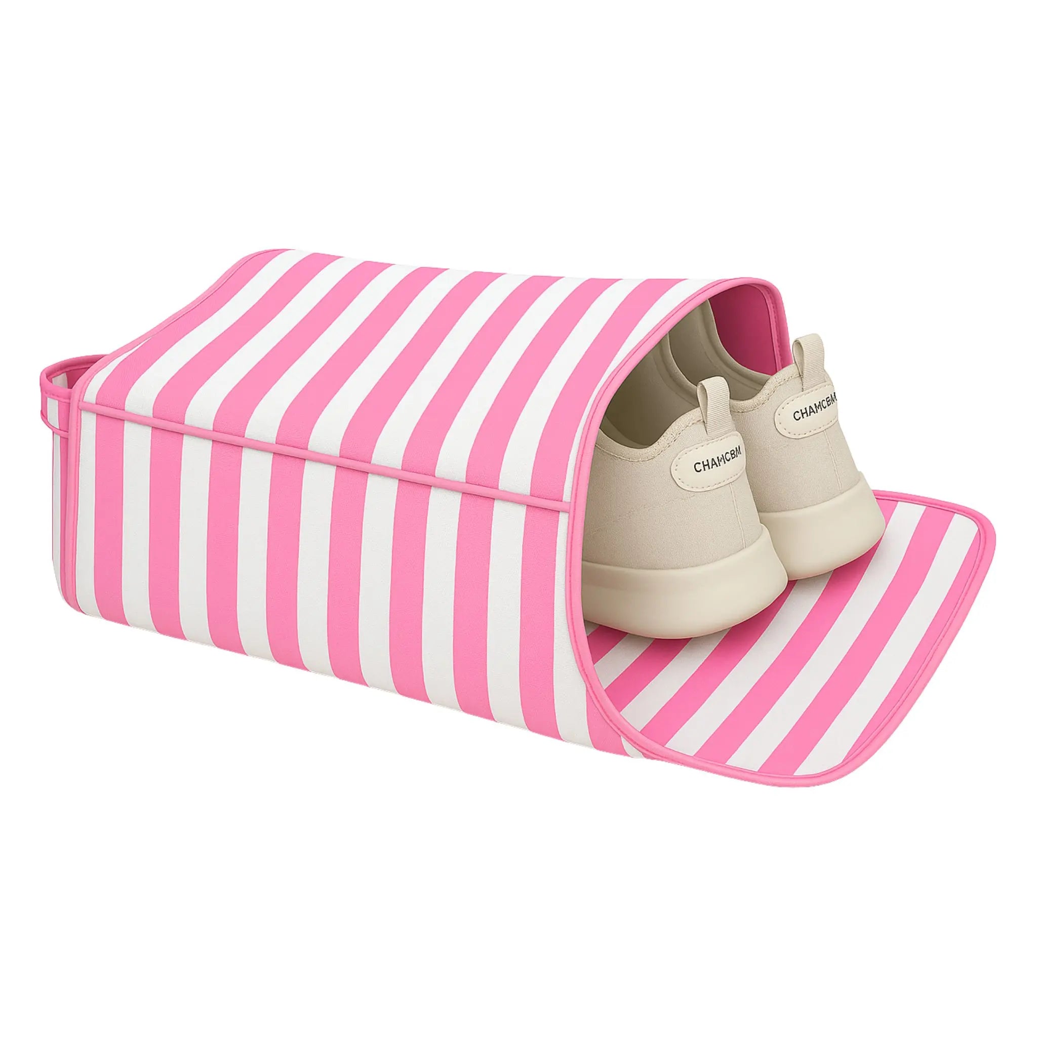 Shoe Bag#Color_Pink Stripes