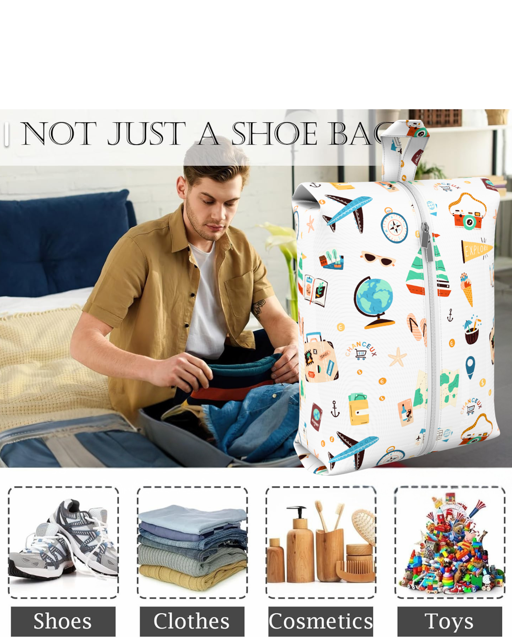 Waterproof Travel Shoe Bags#Color_WhiteTravel