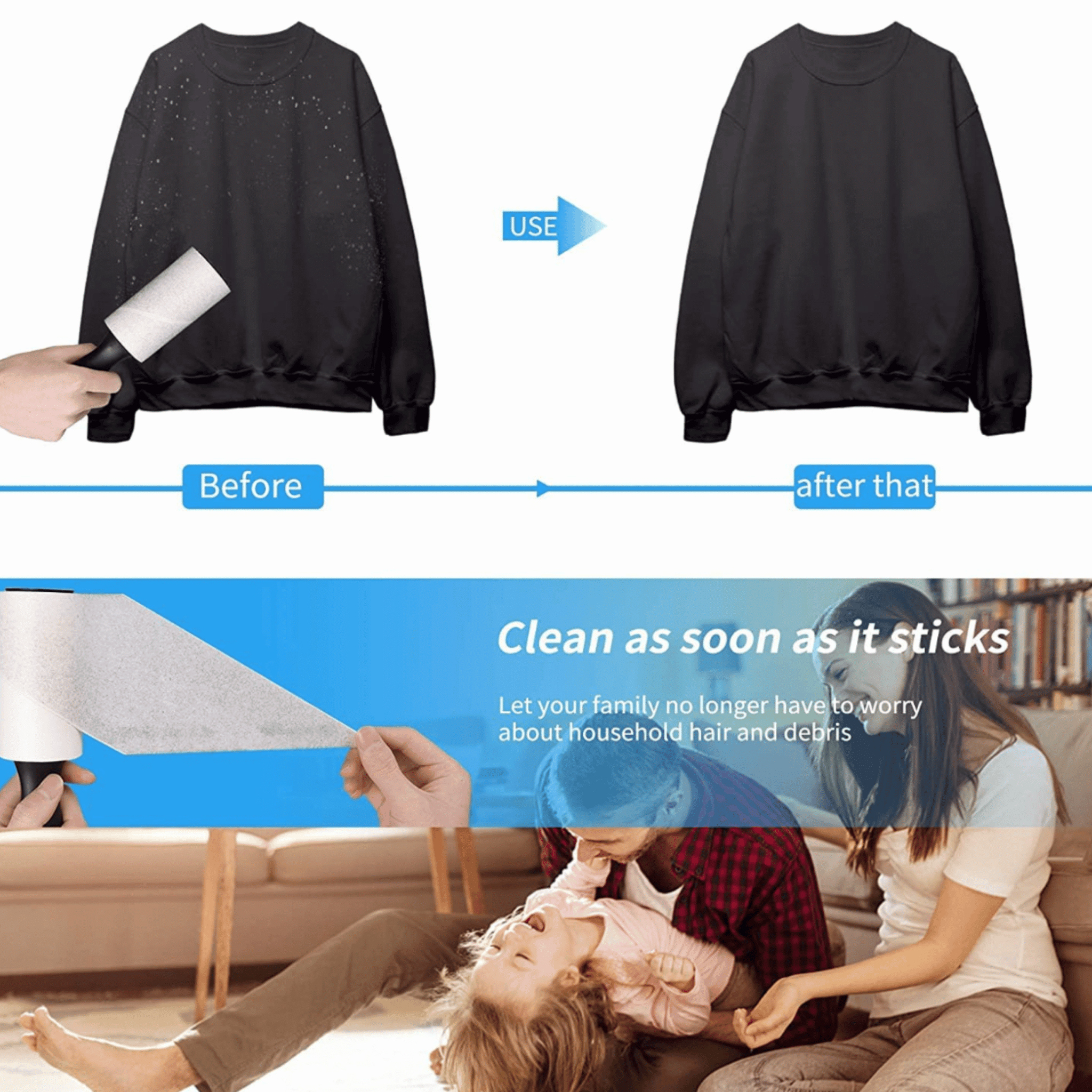 Hair / Lint Remover Roller - 2 Pcs