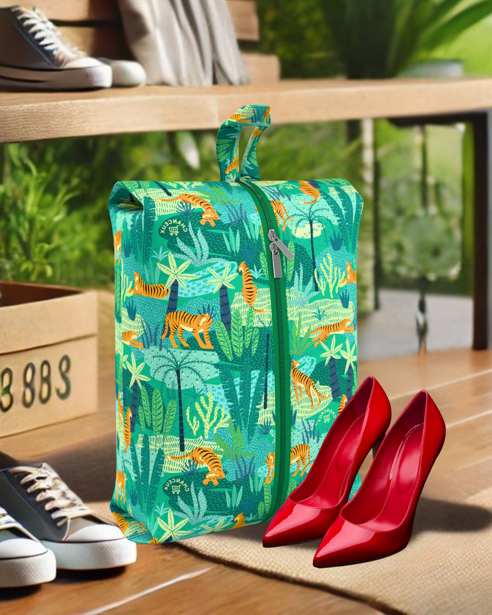 Waterproof Travel Shoe Bags#Color_GreenTiger