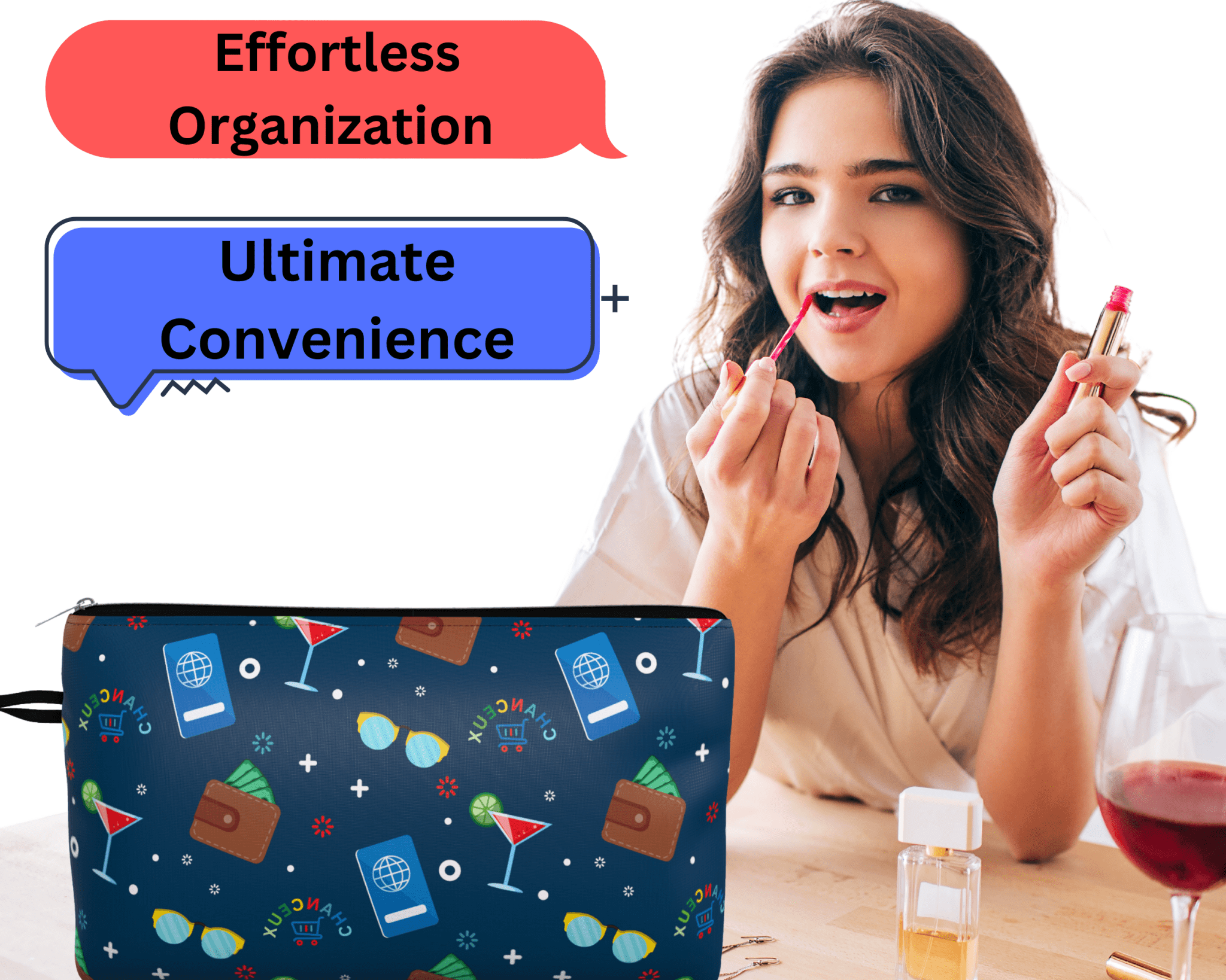 Makeup | Medicine - Pouch#Color_Small Pouch - Blue Cocktail Party